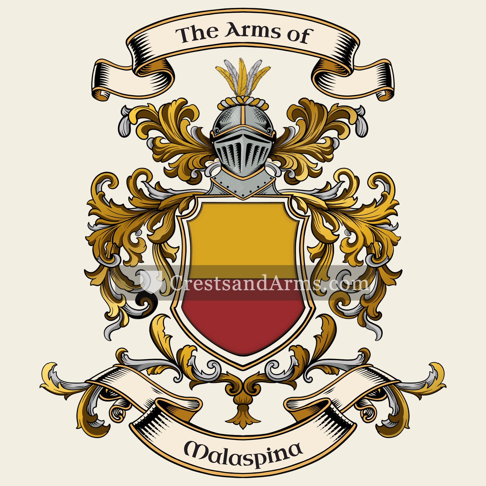 The Malaspina coat of arms, drawn from the recorded blazon
