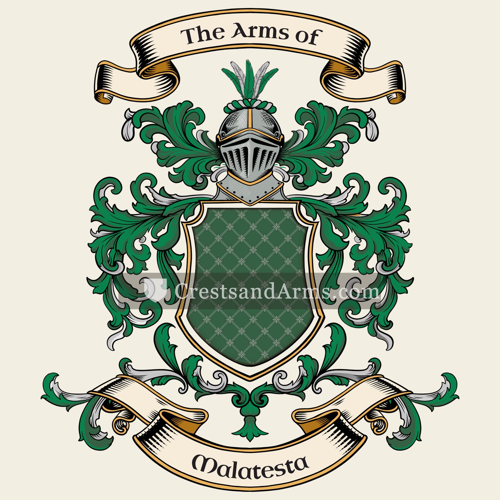 The Malatesta coat of arms, drawn from the recorded blazon