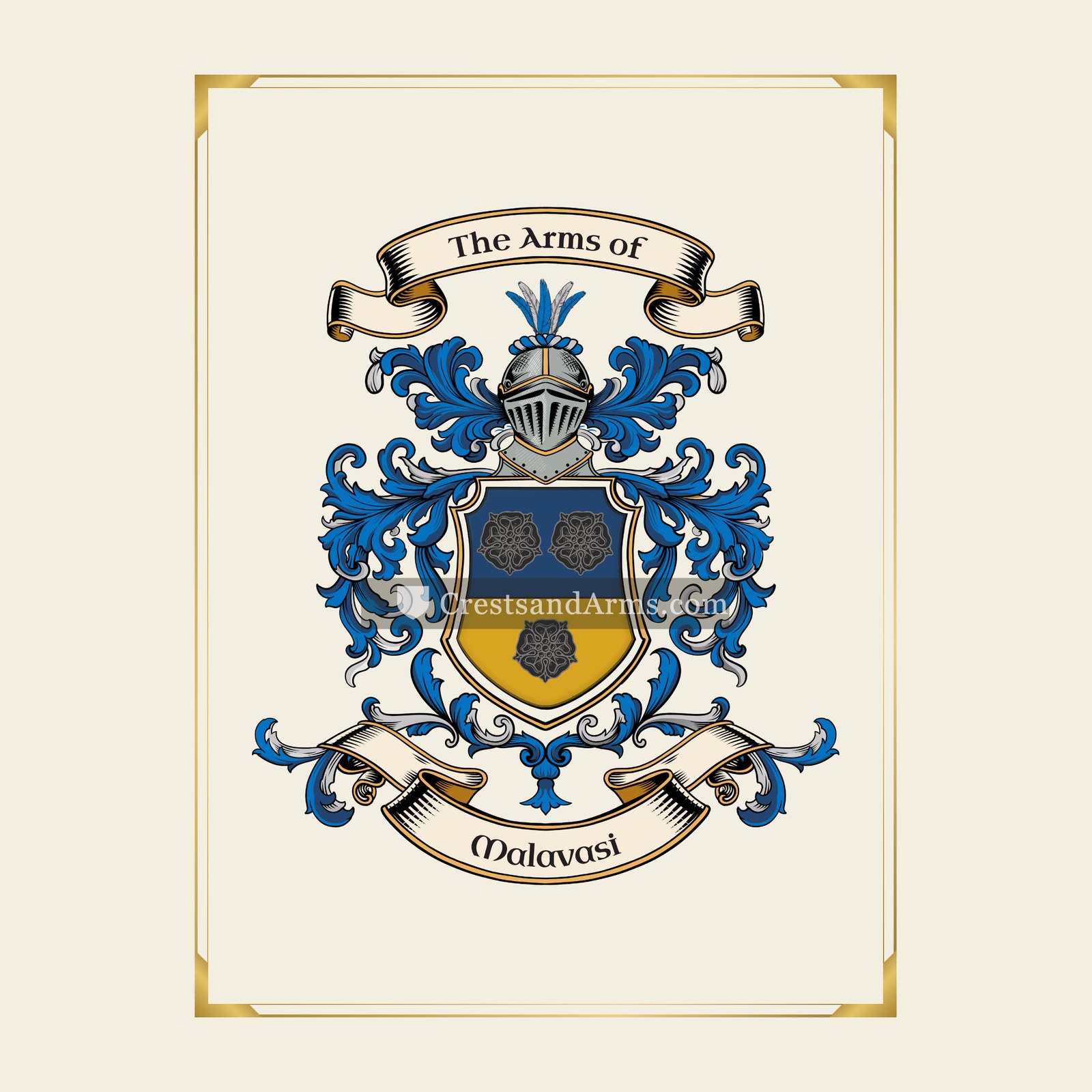With gold border