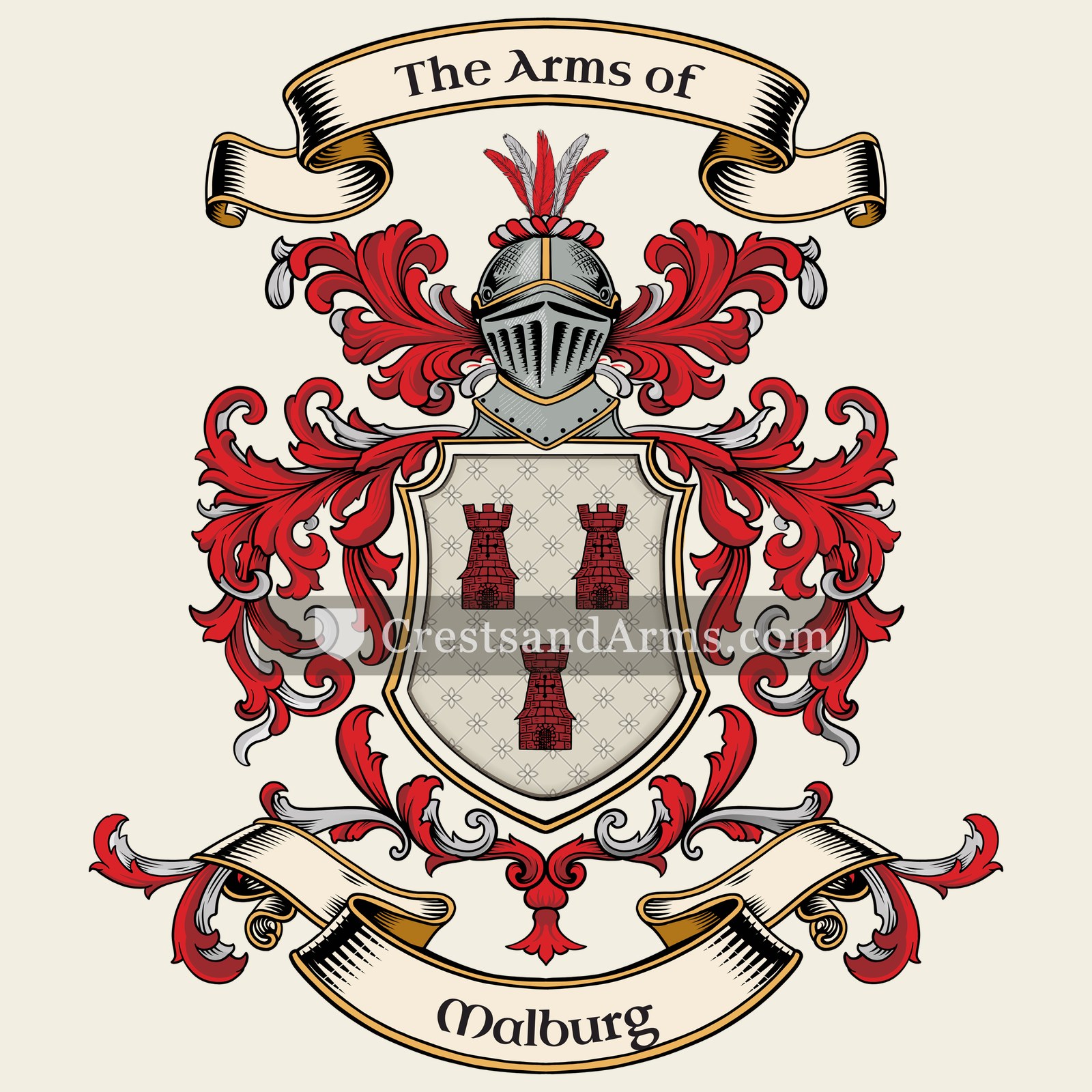 The Malburg coat of arms, drawn from the recorded blazon