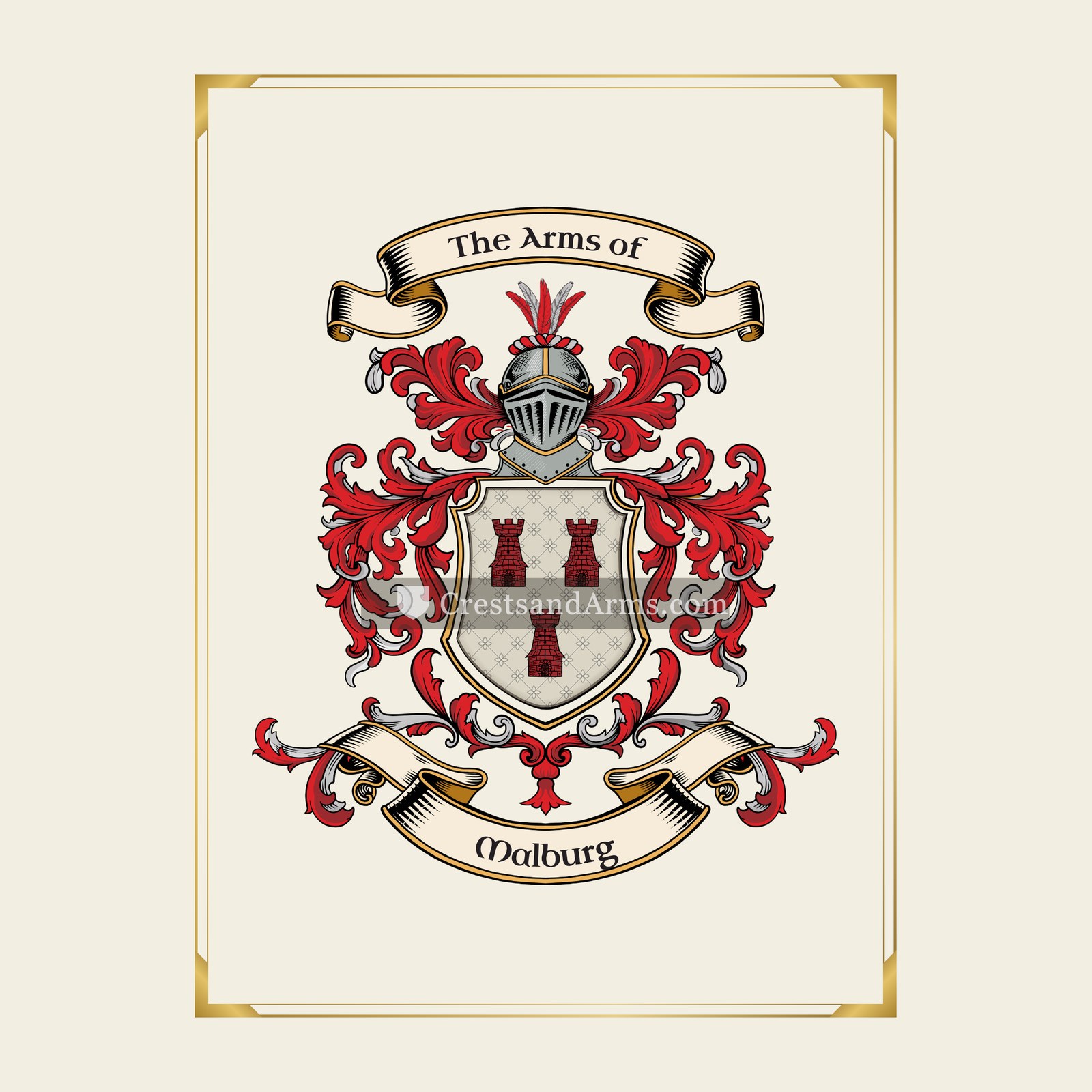 With gold border