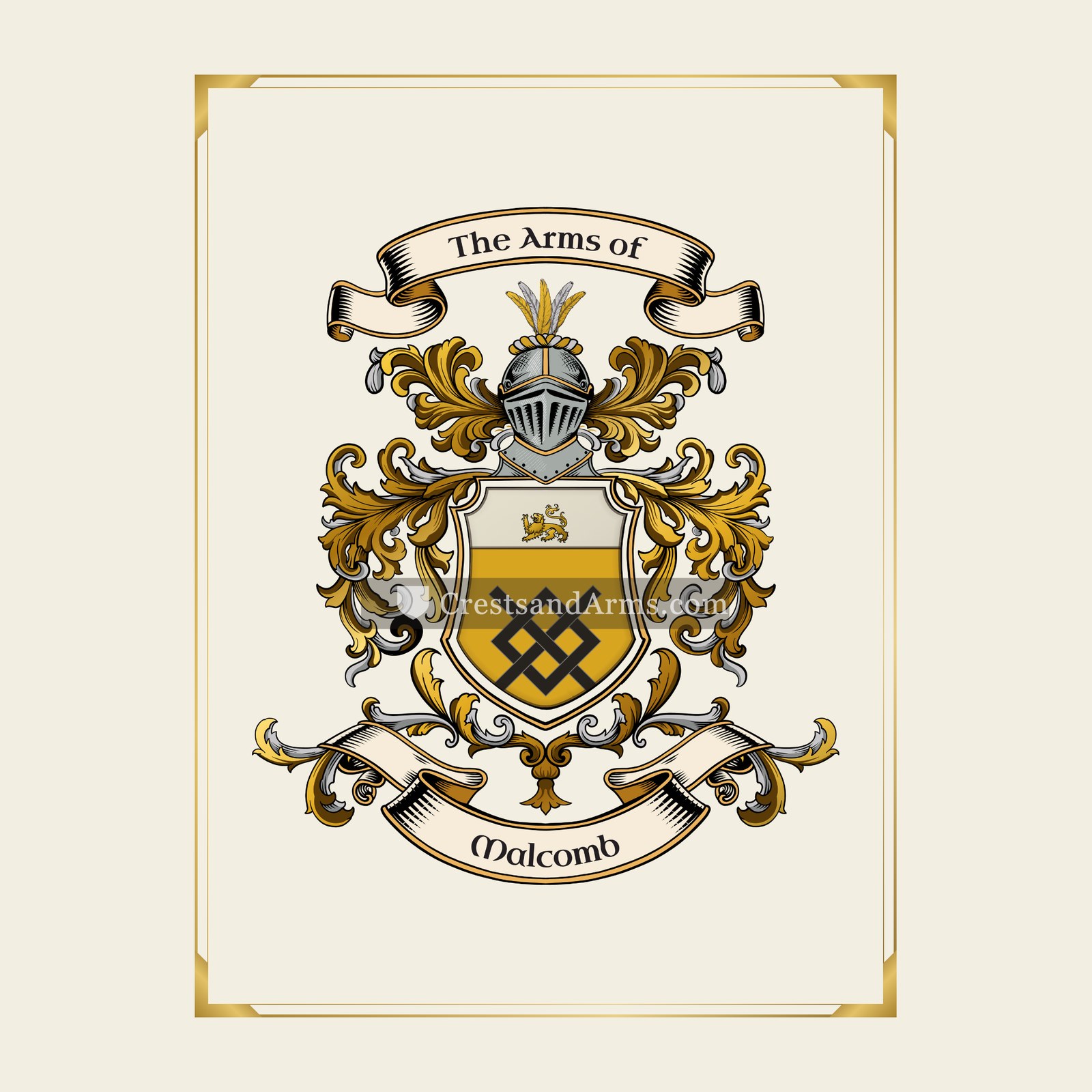 With gold border