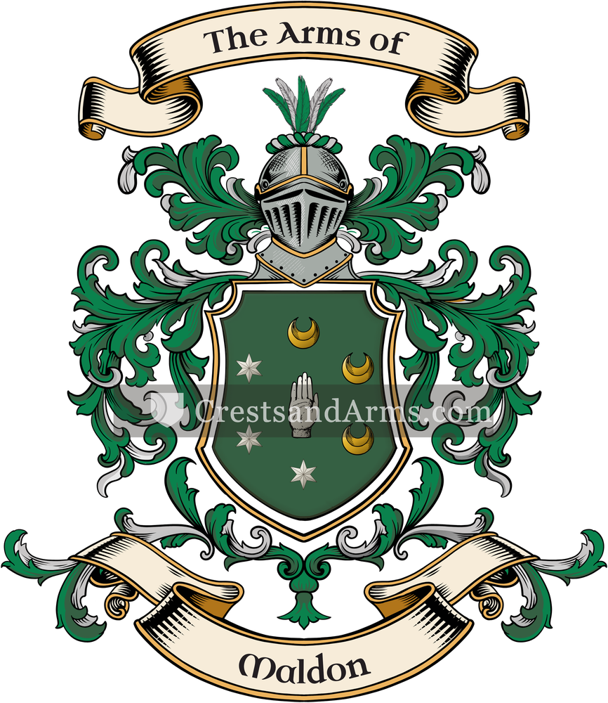 The Maldon coat of arms, drawn from the recorded blazon