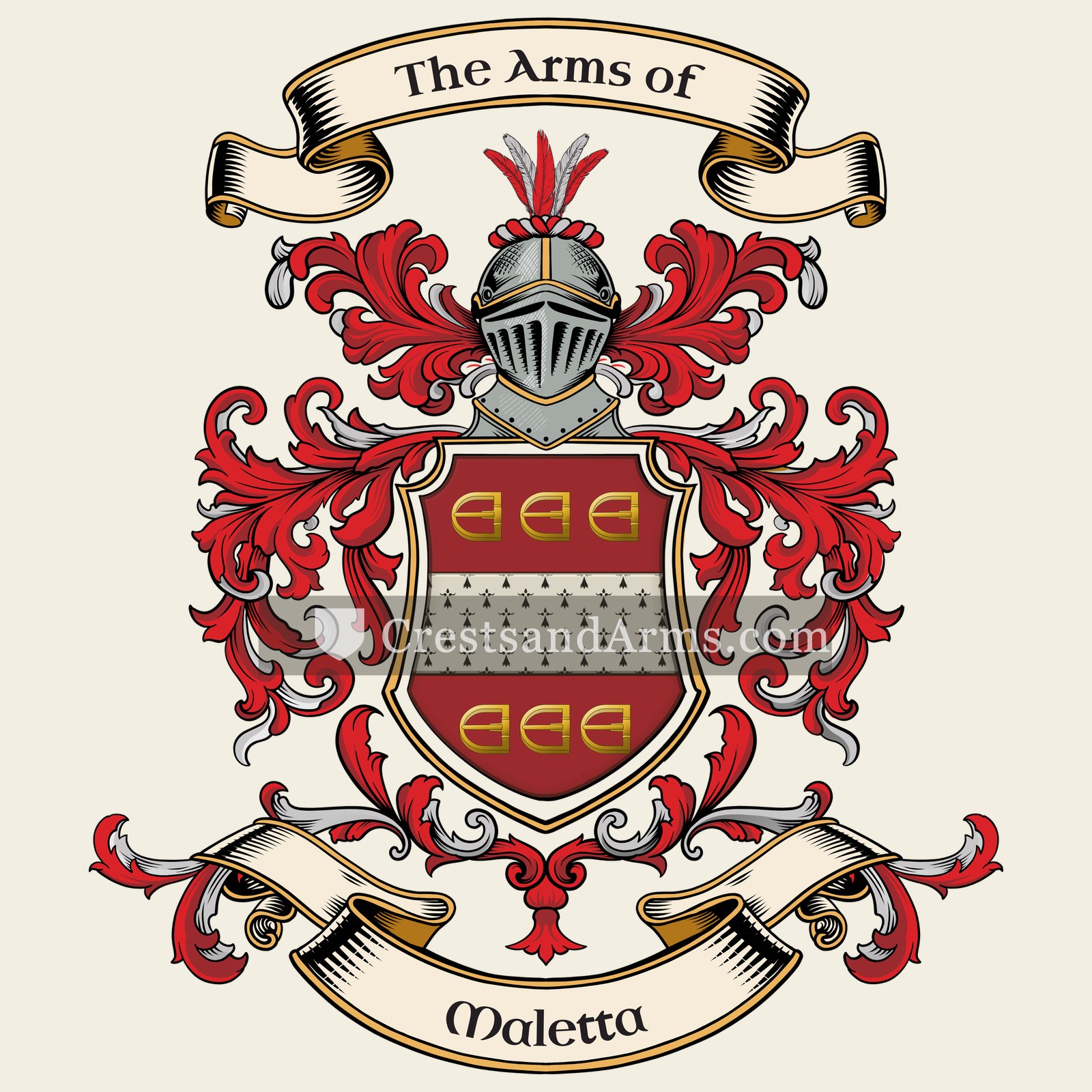 The Maletta coat of arms, drawn from the recorded blazon