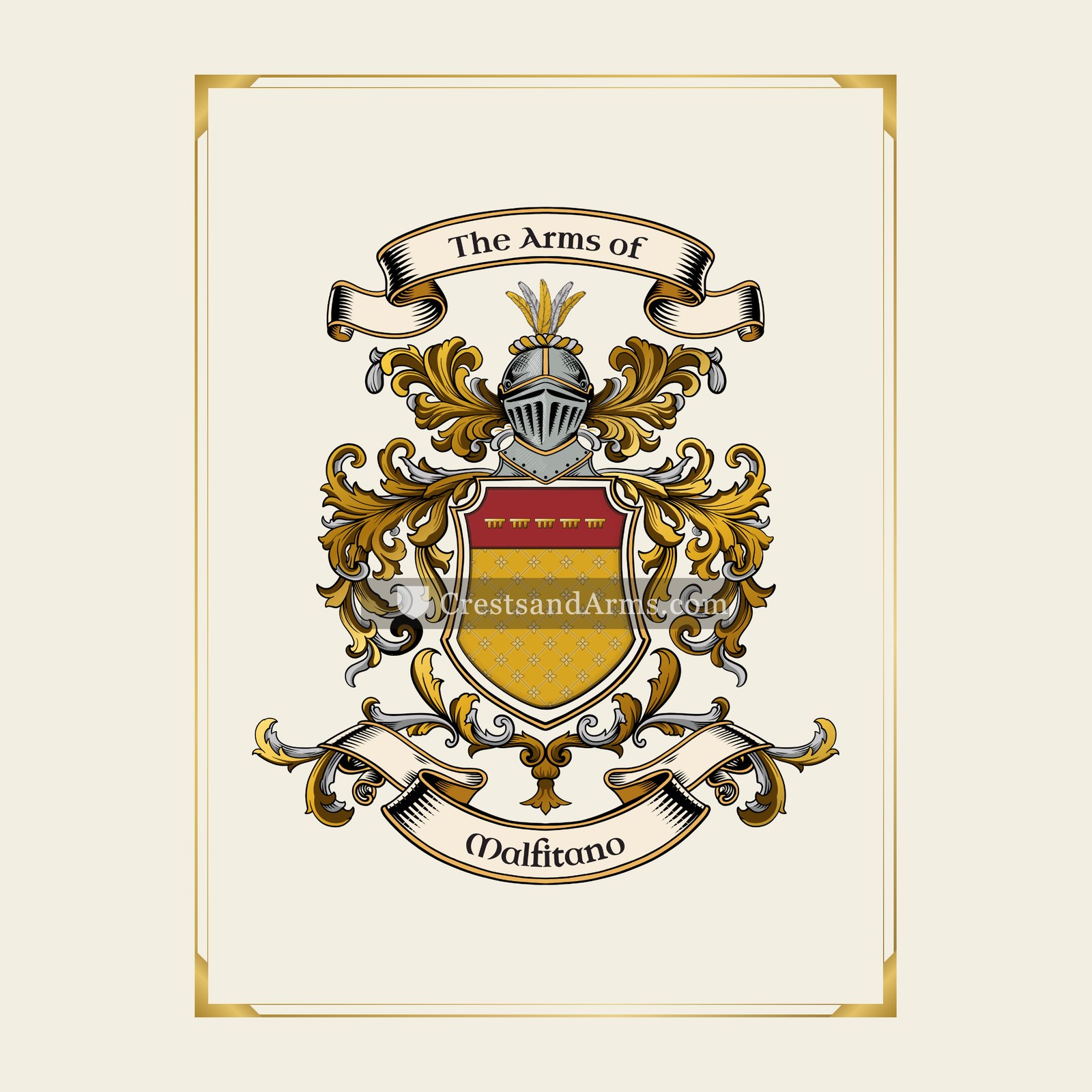 With gold border