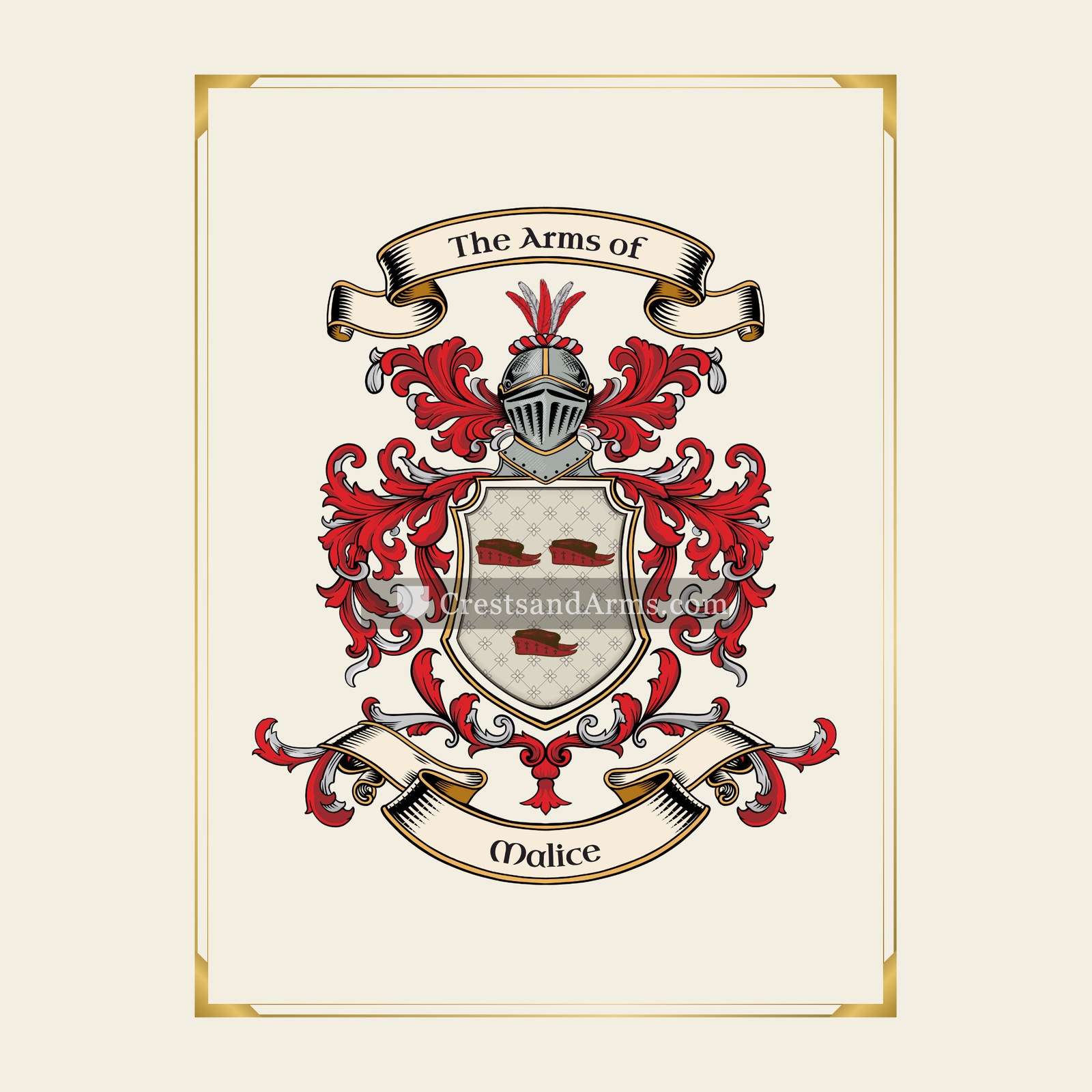With gold border