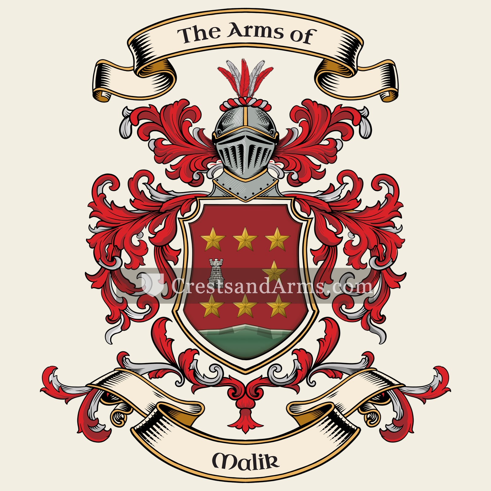 The Malik coat of arms, drawn from the recorded blazon