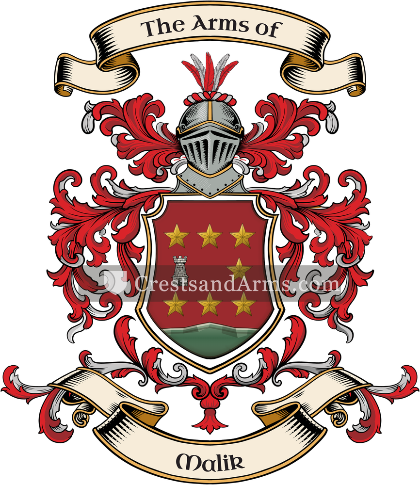 The Malik coat of arms, drawn from the recorded blazon