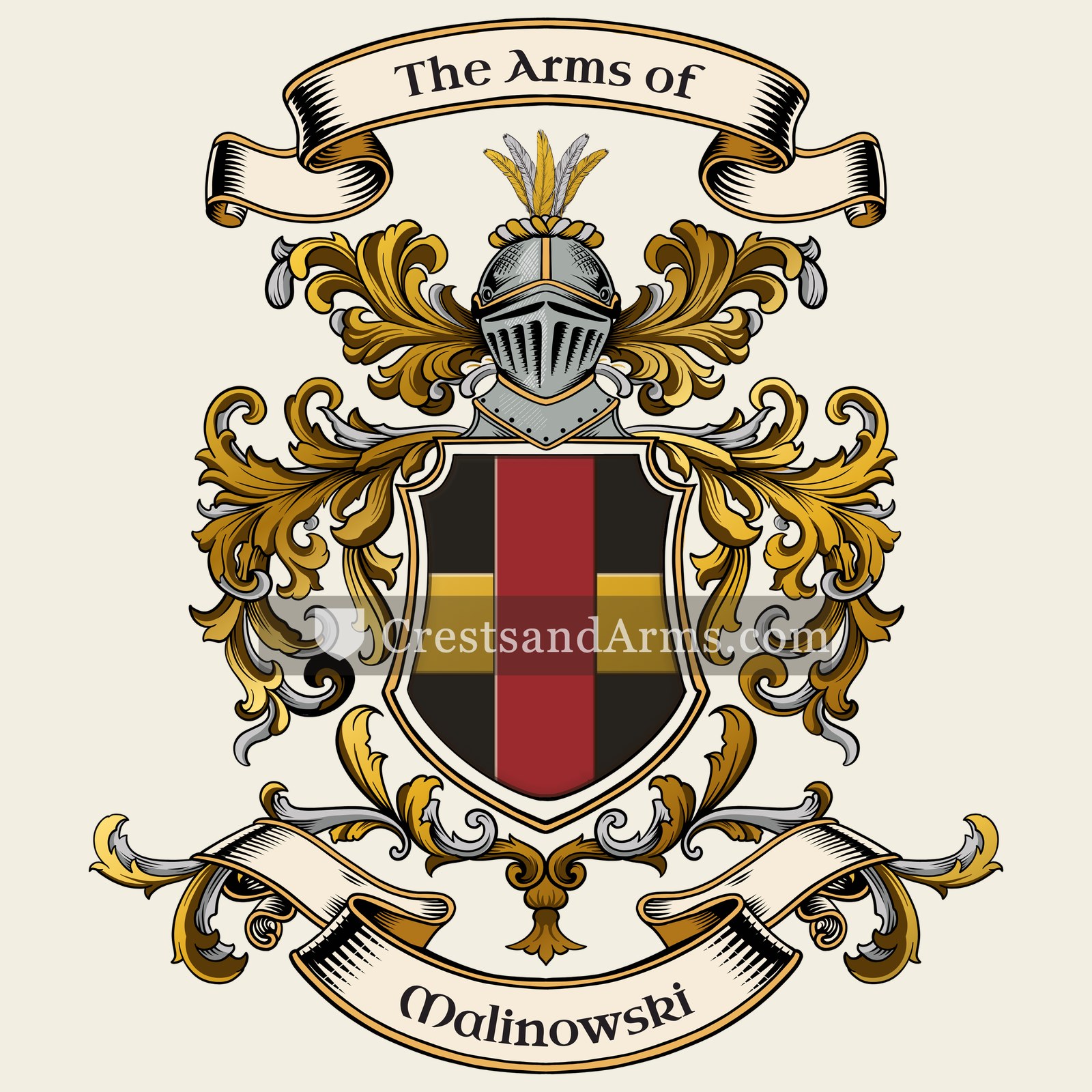 The Malinowski coat of arms, drawn from the recorded blazon