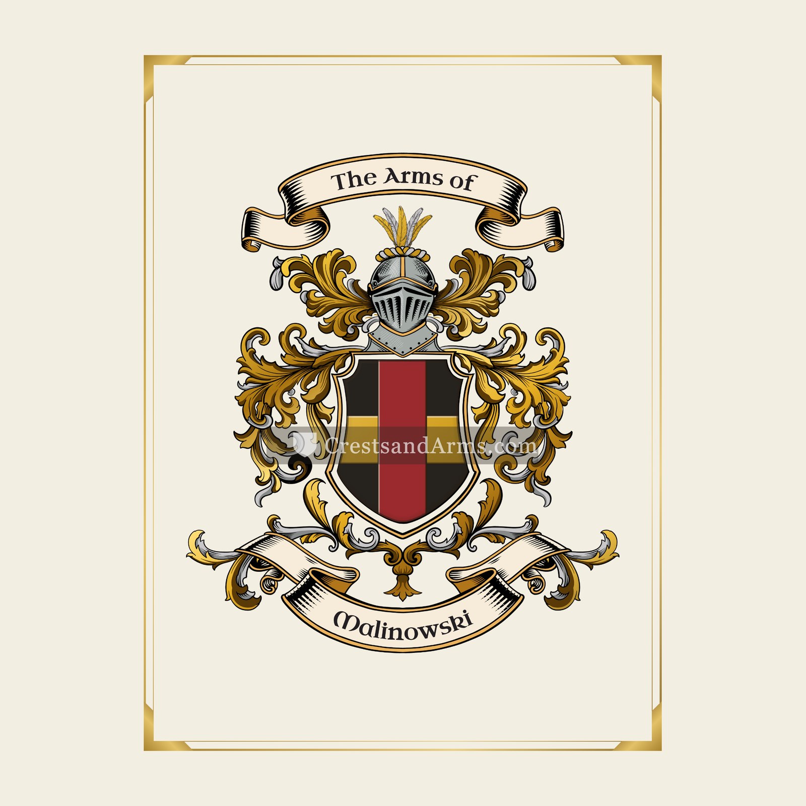With gold border