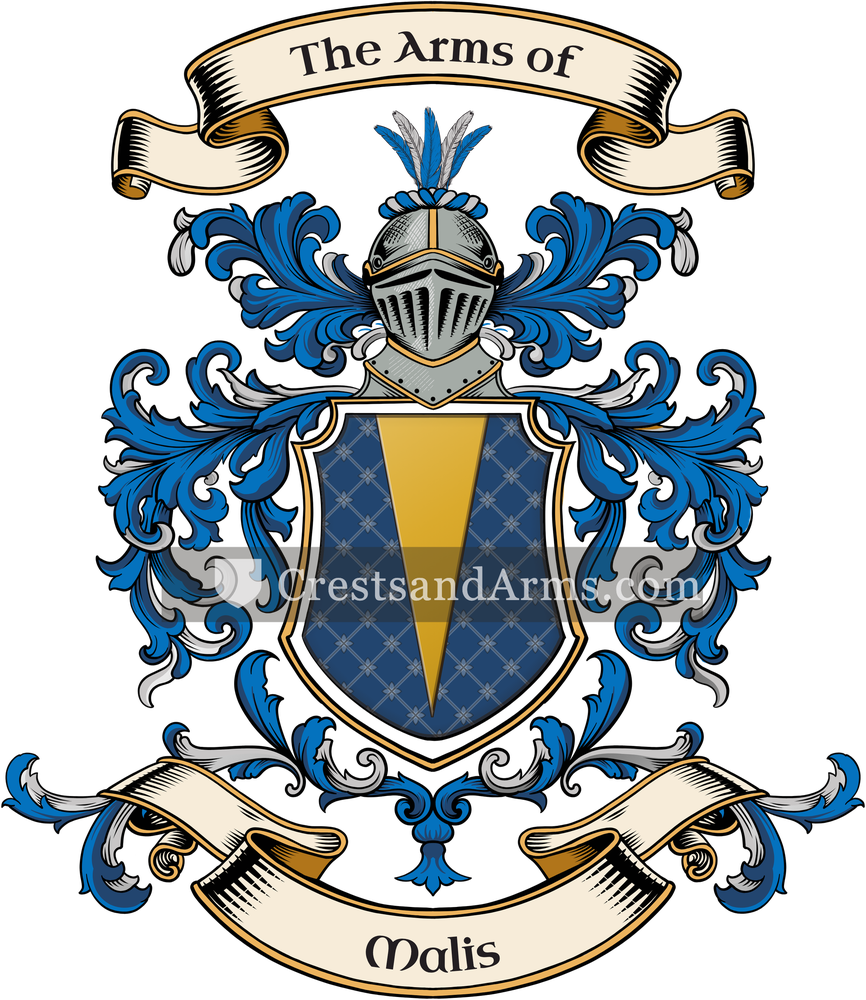 The Malis coat of arms, drawn from the recorded blazon