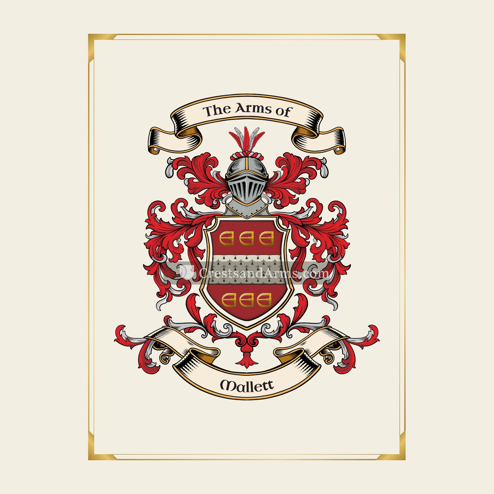With gold border