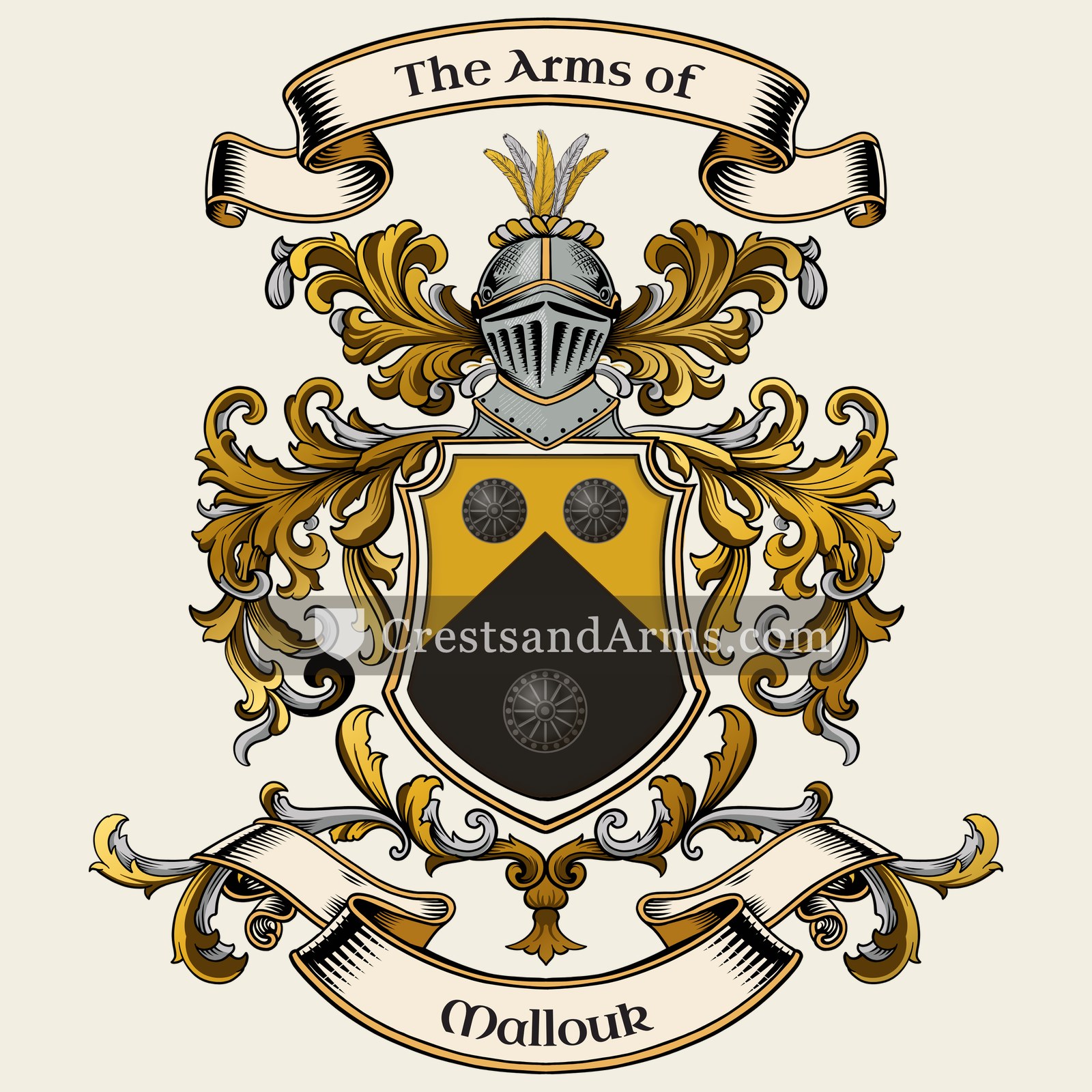 The Mallouk coat of arms, drawn from the recorded blazon