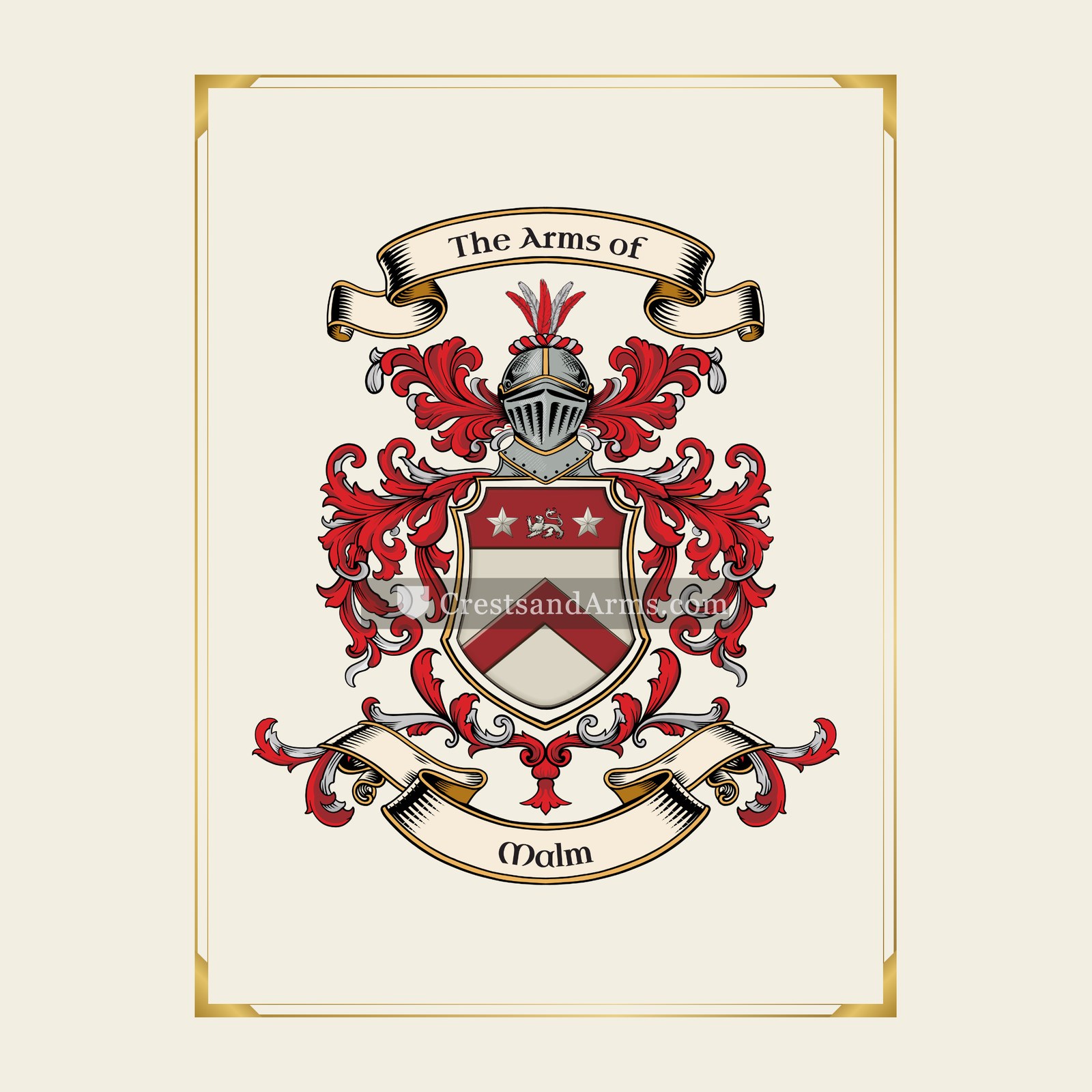 With gold border