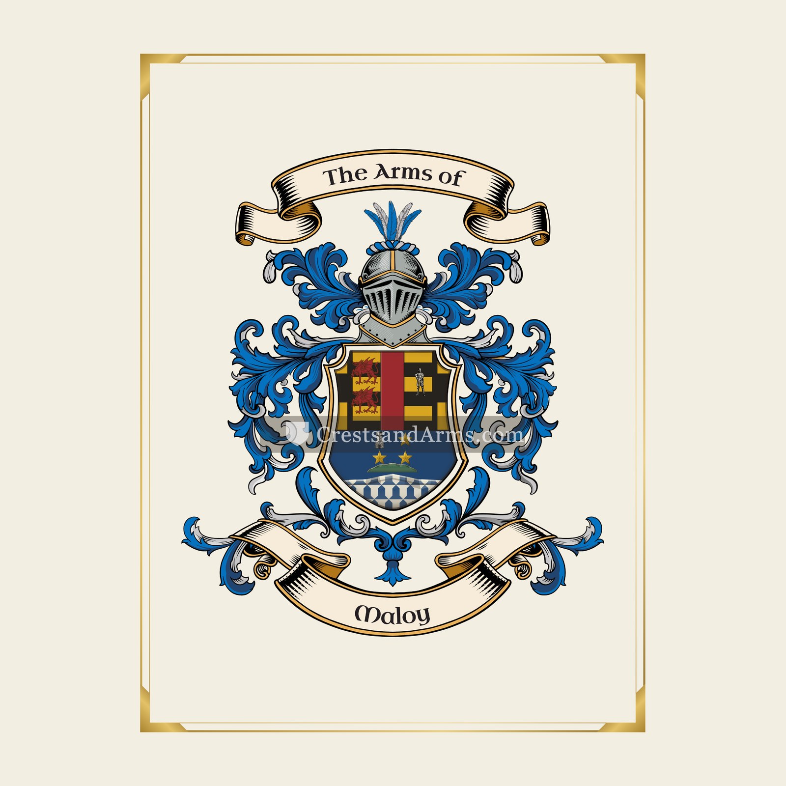With gold border