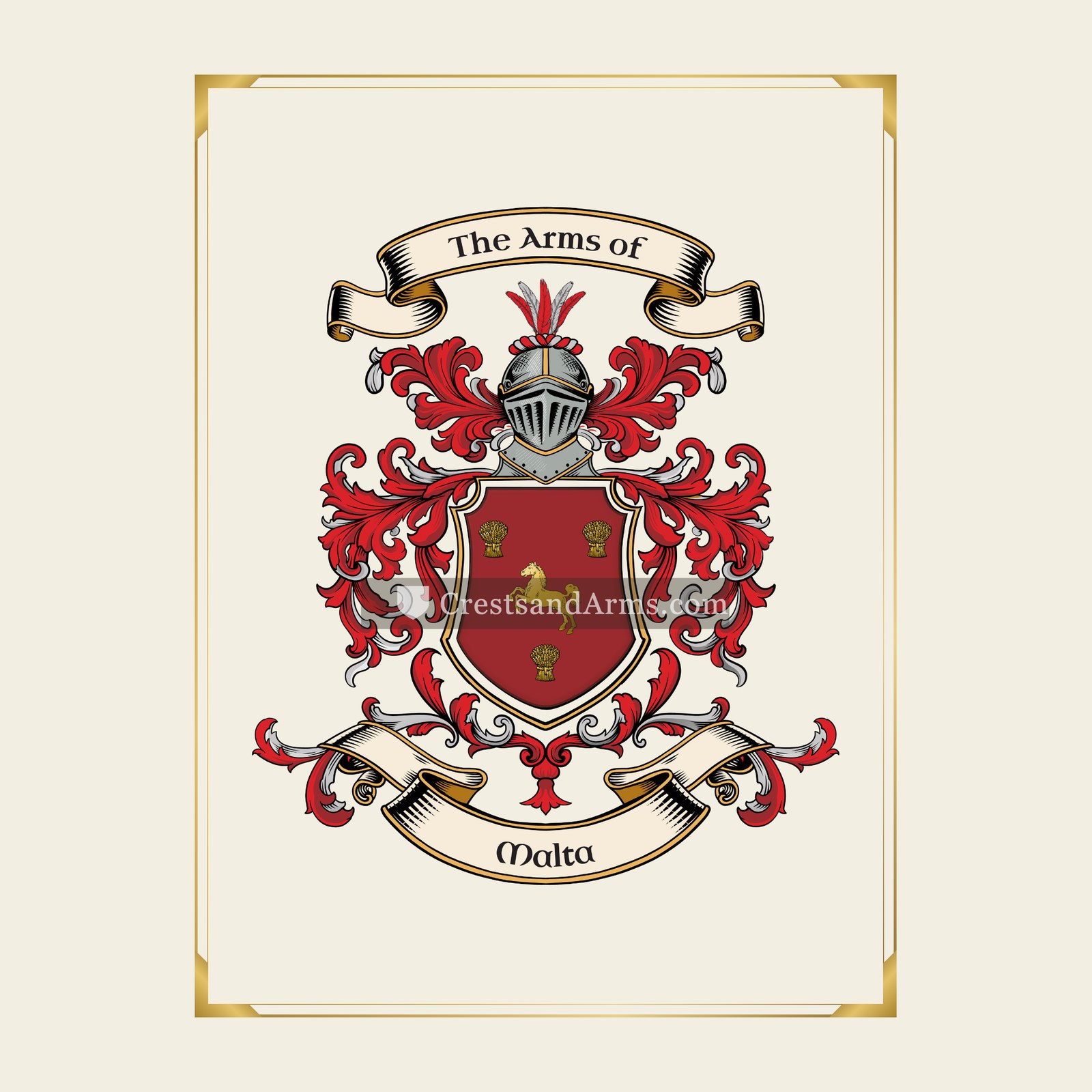 With gold border