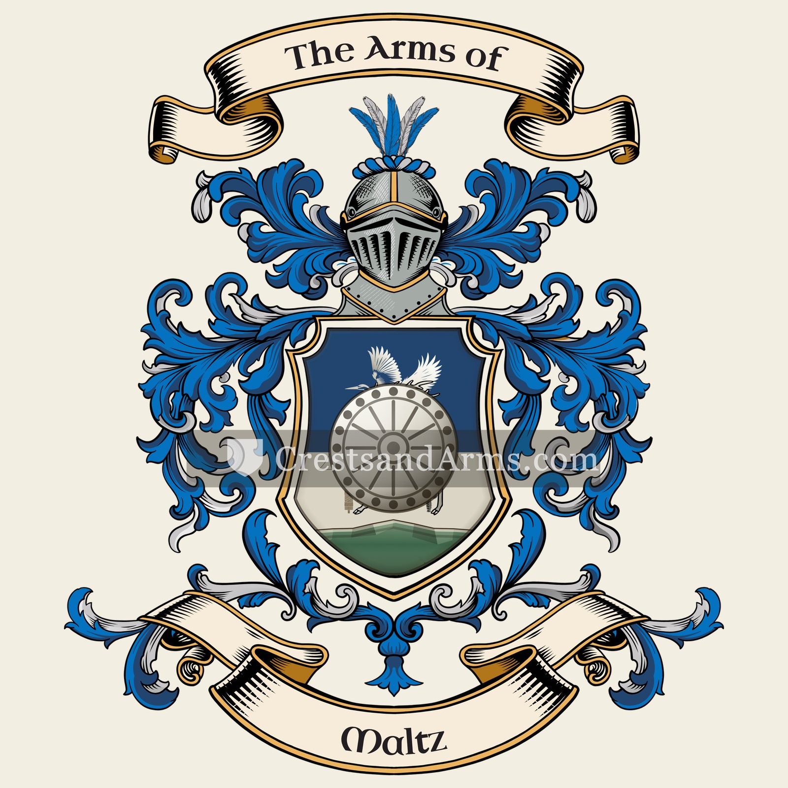The Maltz coat of arms, drawn from the recorded blazon