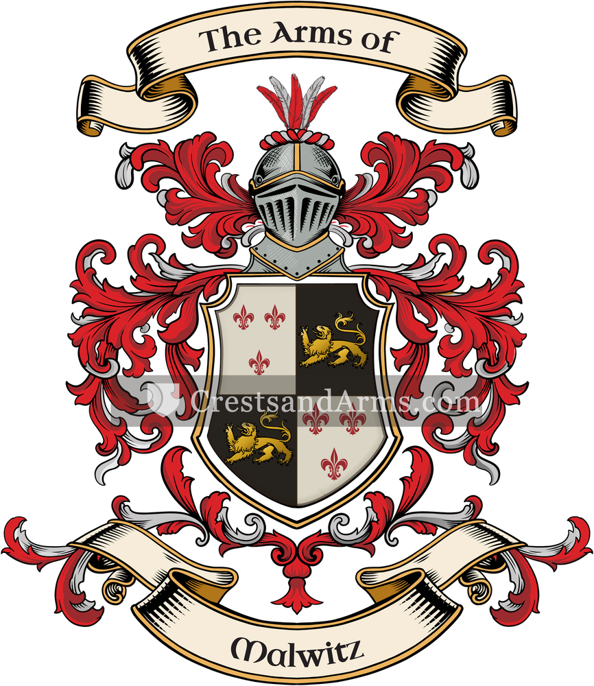 The Malwitz coat of arms, drawn from the recorded blazon