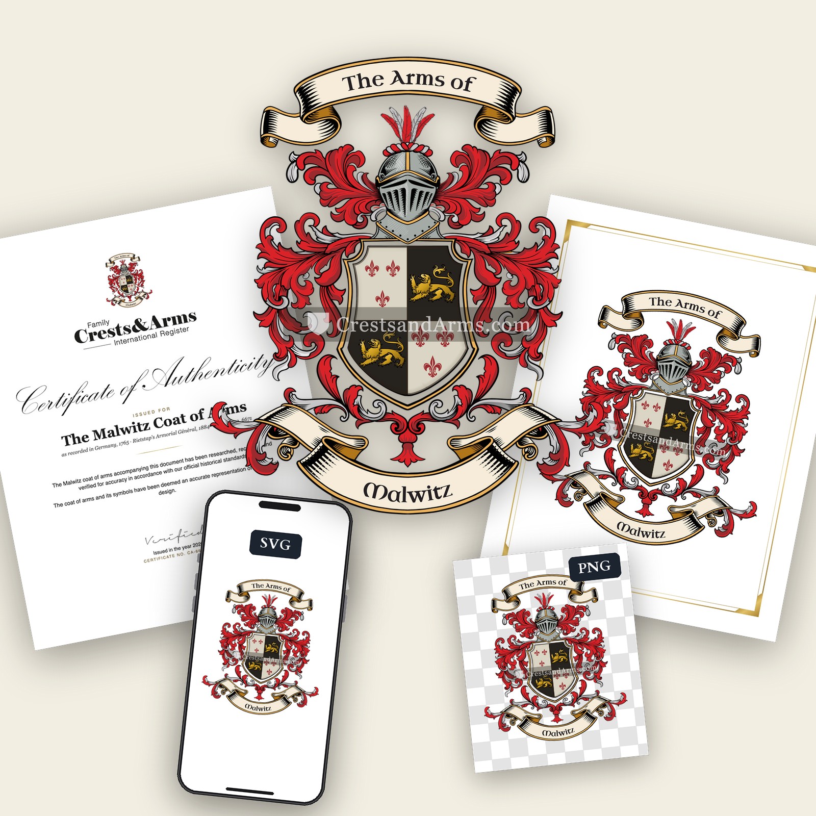 The Malwitz arms on the coat of arms — digital pack