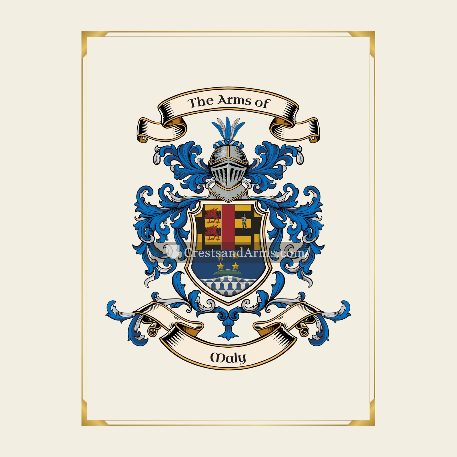 With gold border