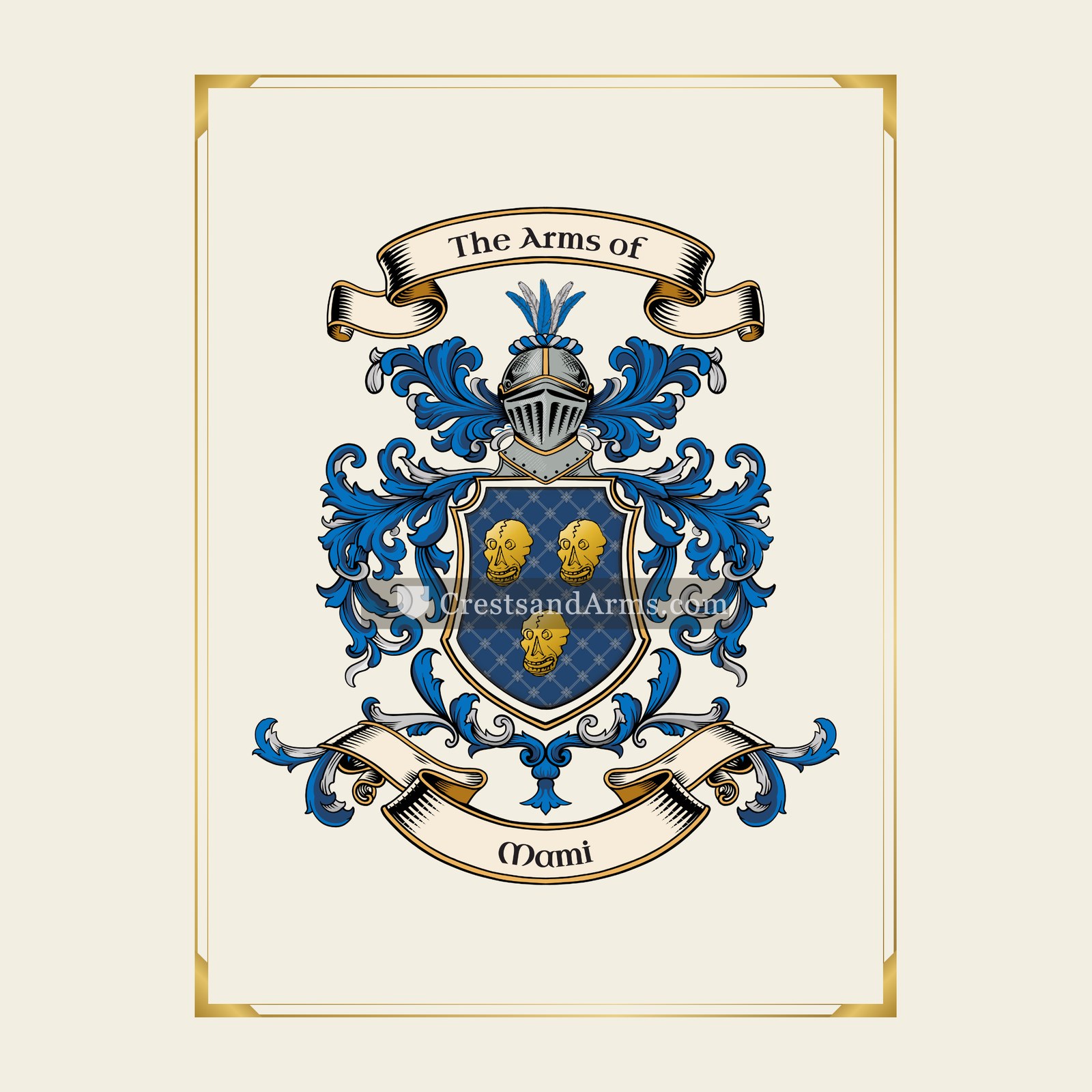 With gold border