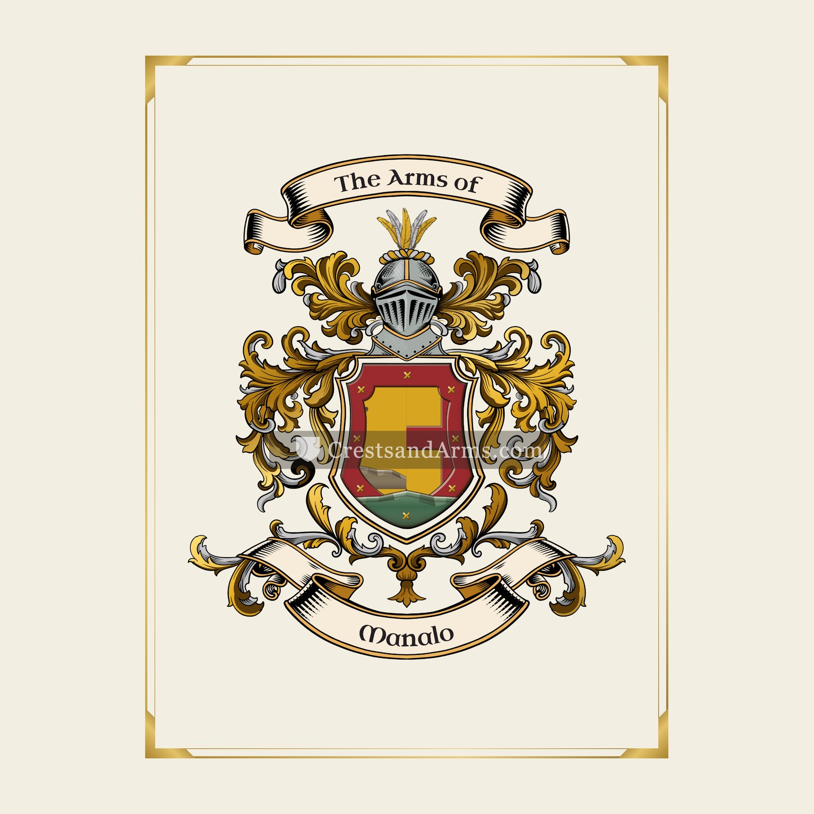 With gold border