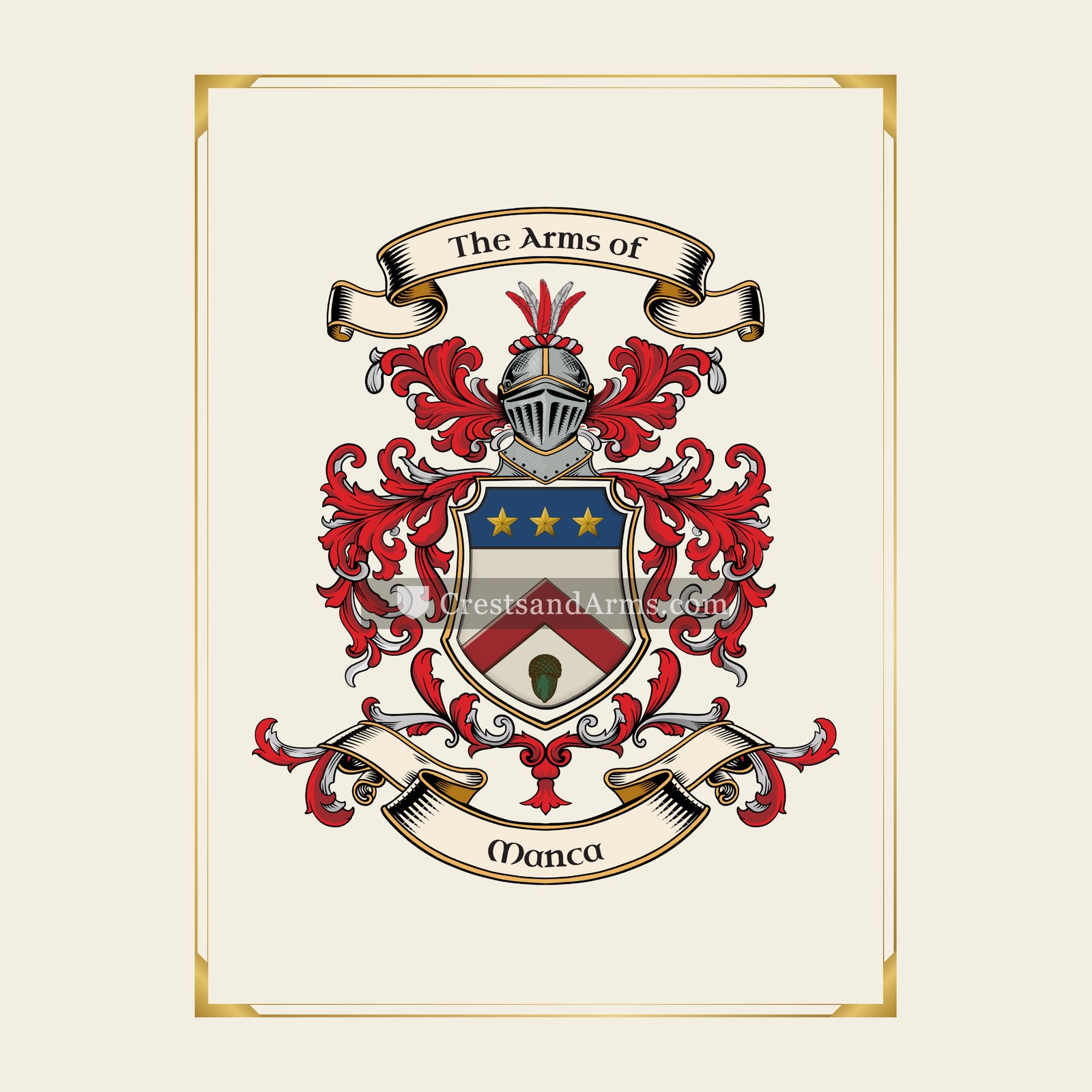 With gold border