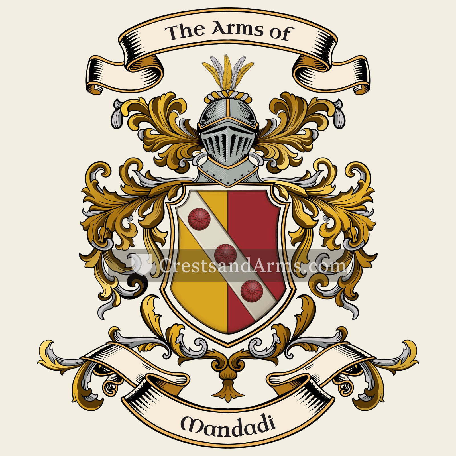 The Mandadi coat of arms, drawn from the recorded blazon