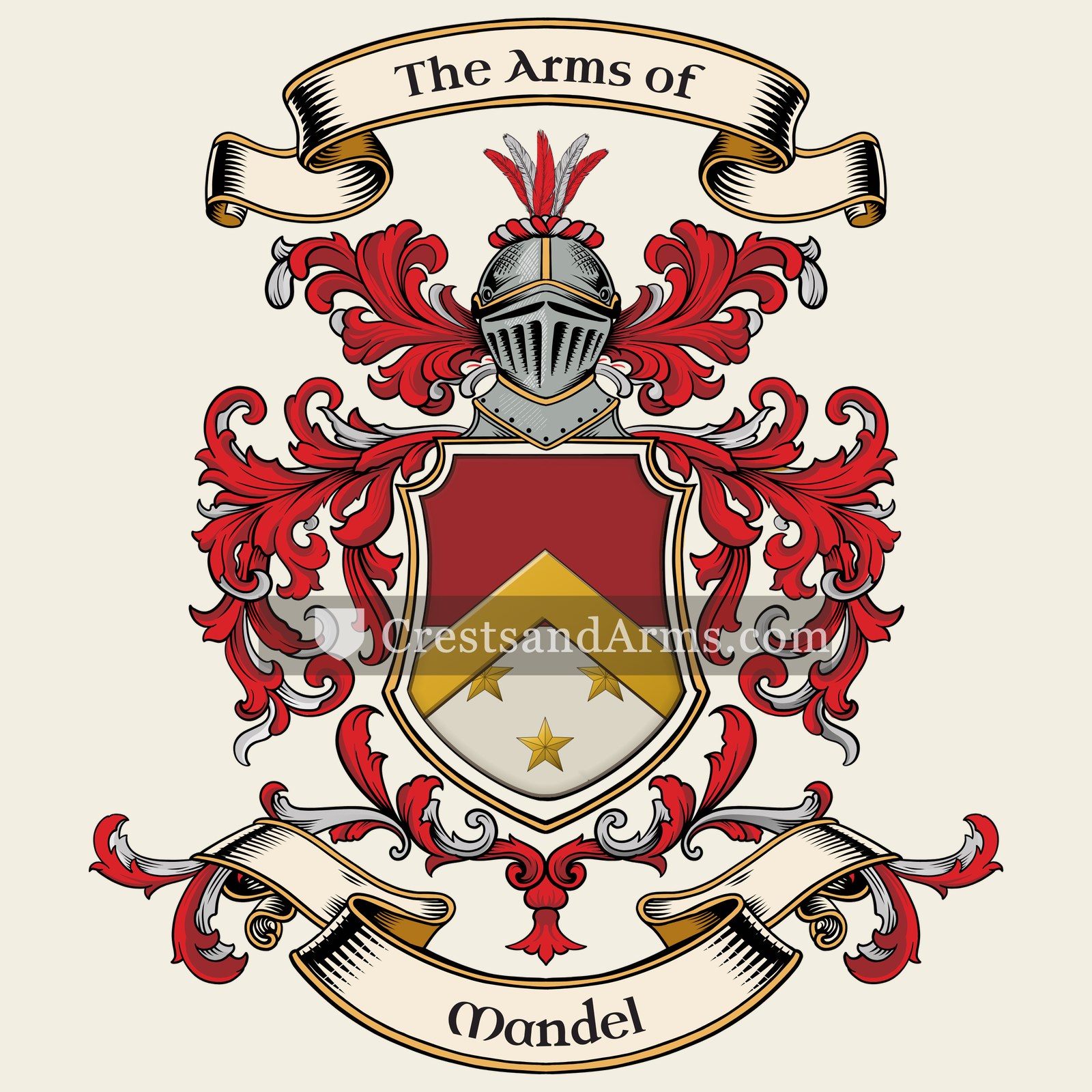 The Mandel coat of arms, drawn from the recorded blazon