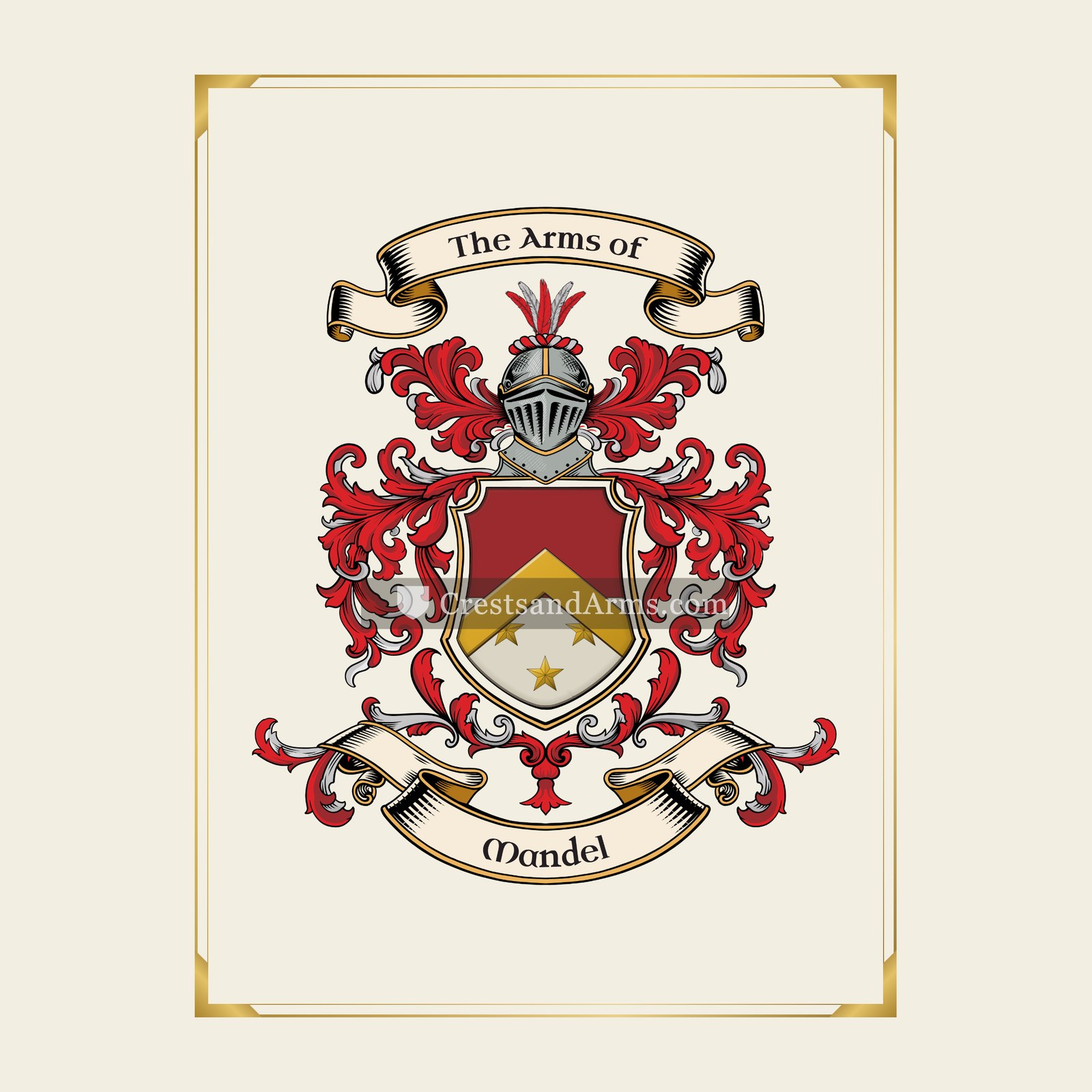 With gold border
