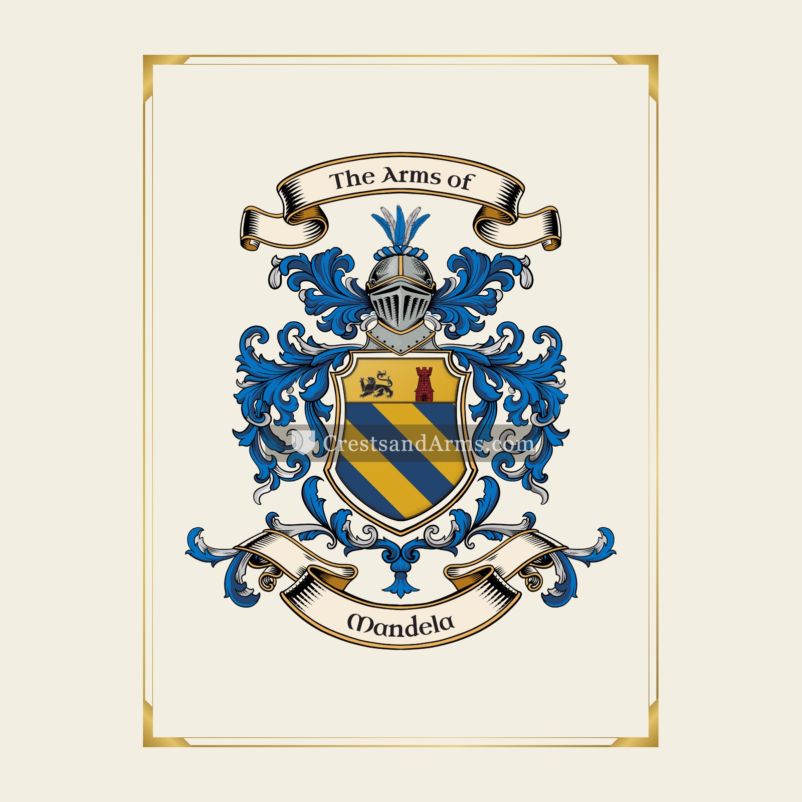 With gold border