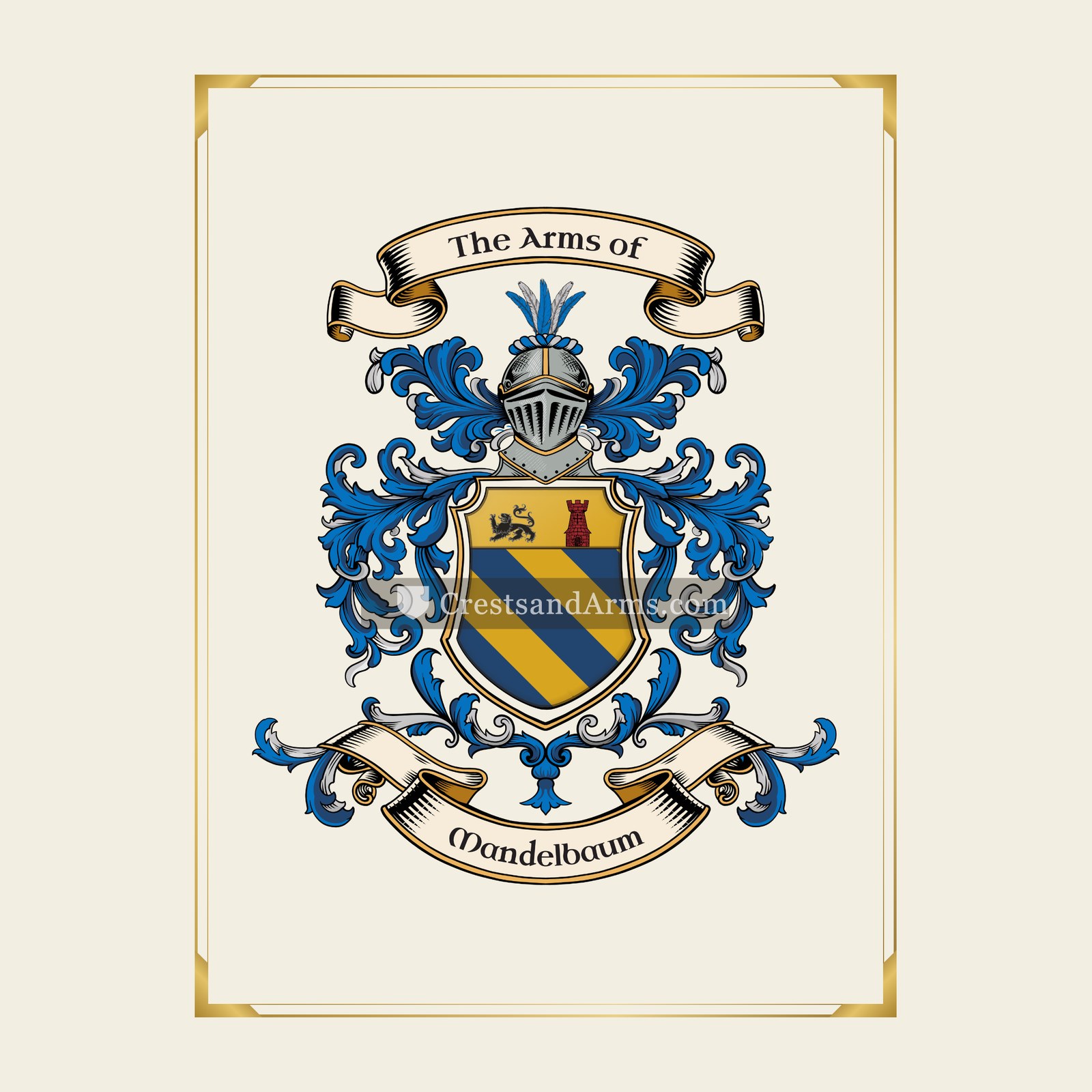 With gold border