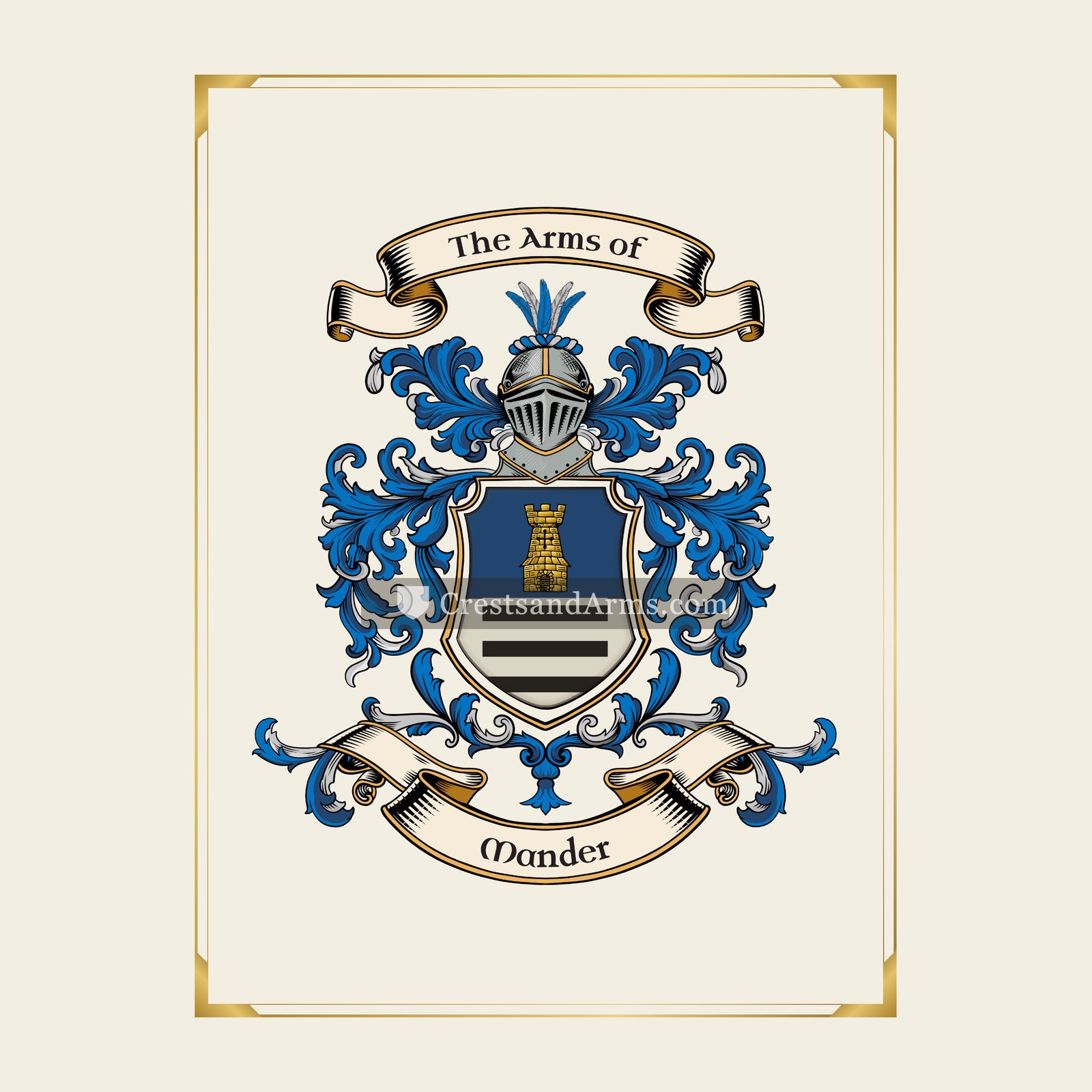 With gold border