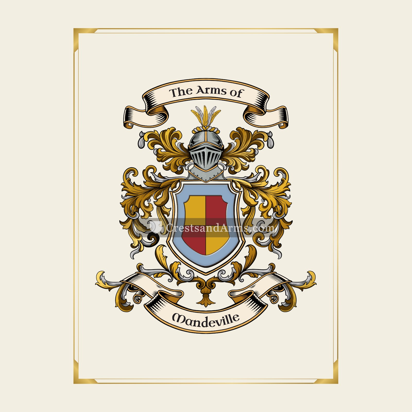With gold border