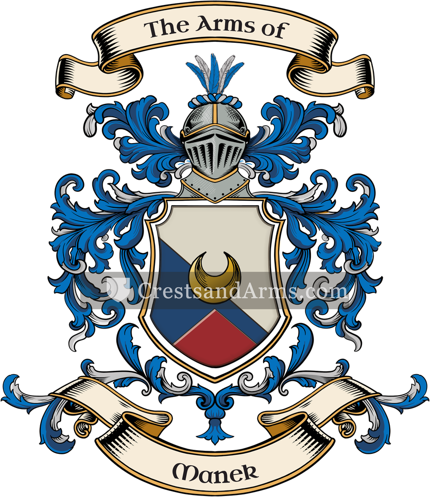 The Manek coat of arms, drawn from the recorded blazon