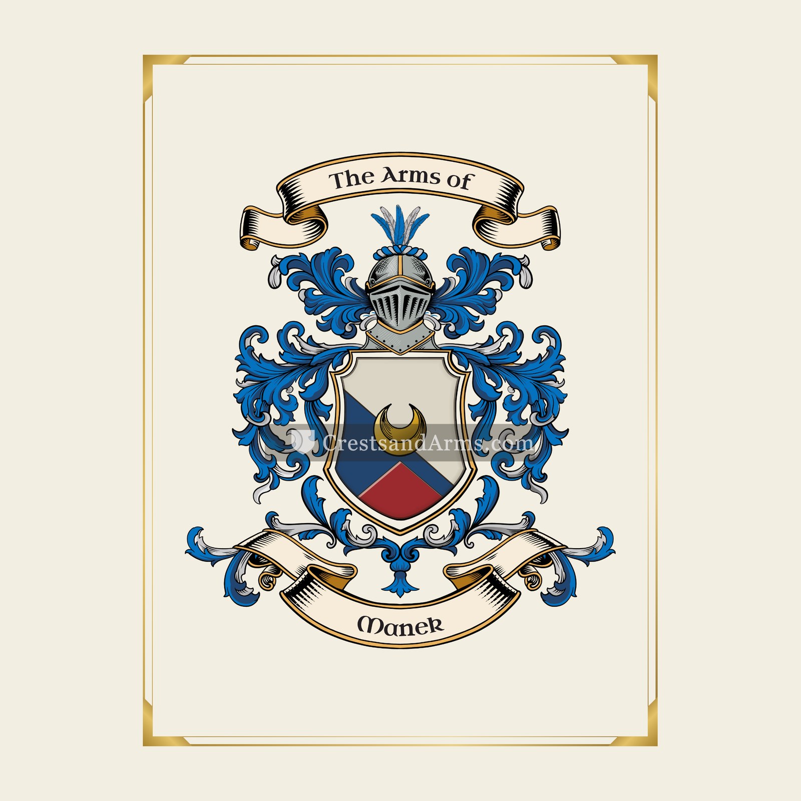 With gold border