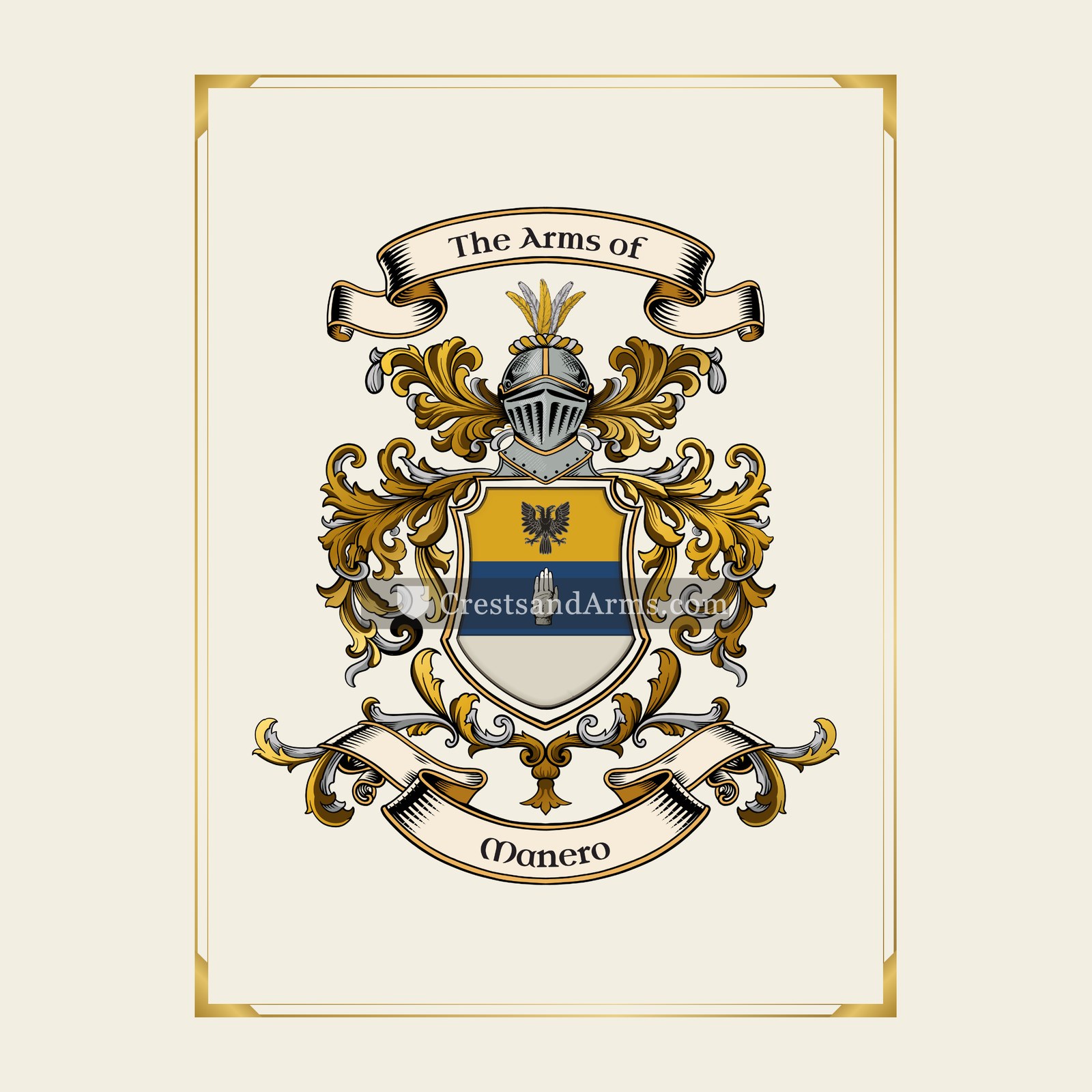 With gold border