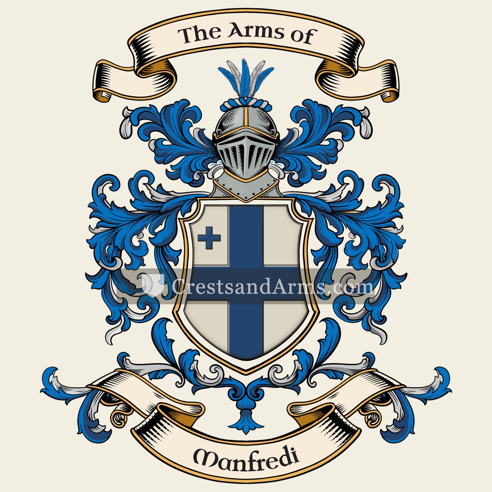 The Manfredi coat of arms, drawn from the recorded blazon