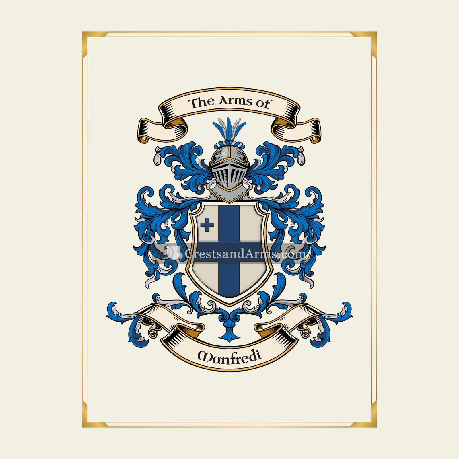 With gold border