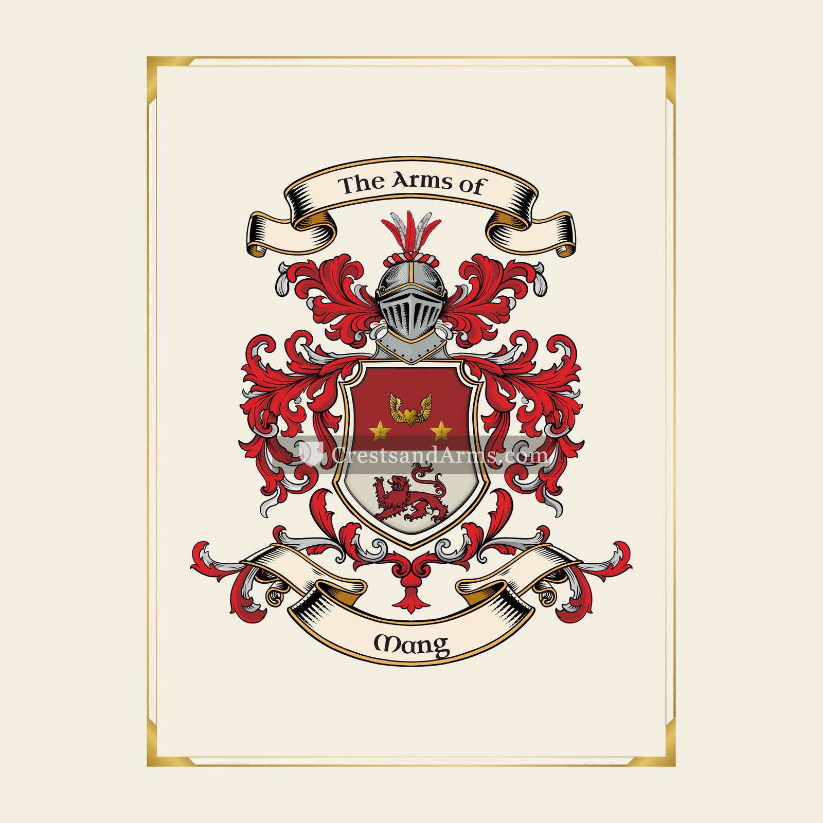 With gold border