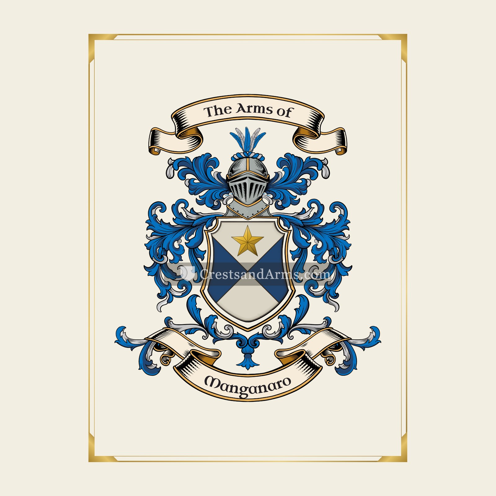 With gold border
