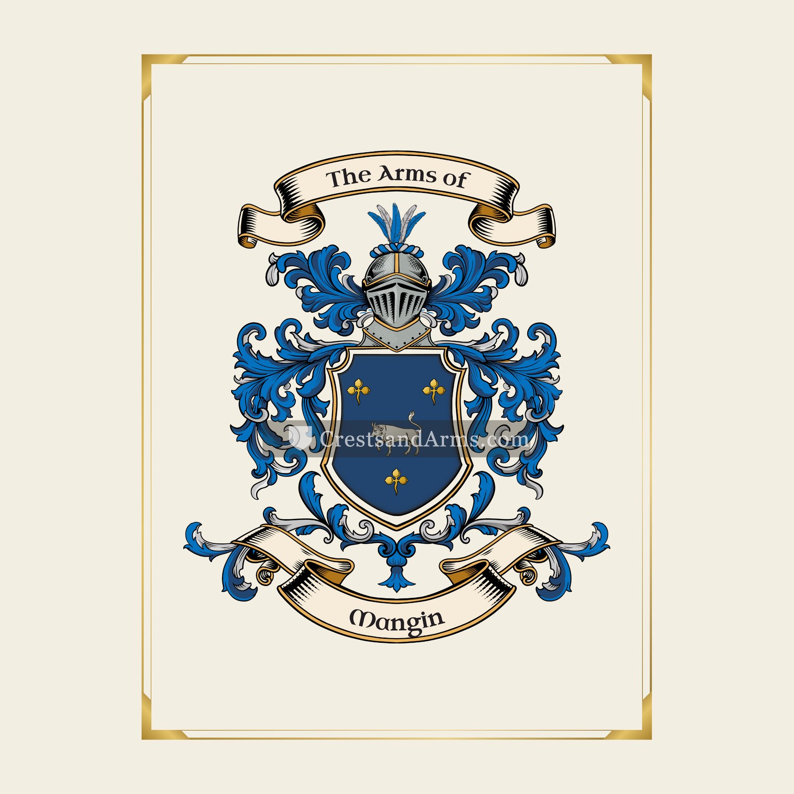 With gold border