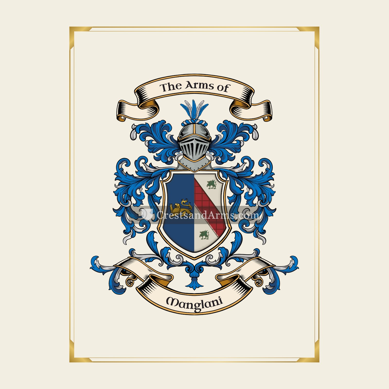 With gold border