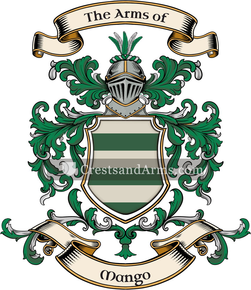 The Mango coat of arms, drawn from the recorded blazon