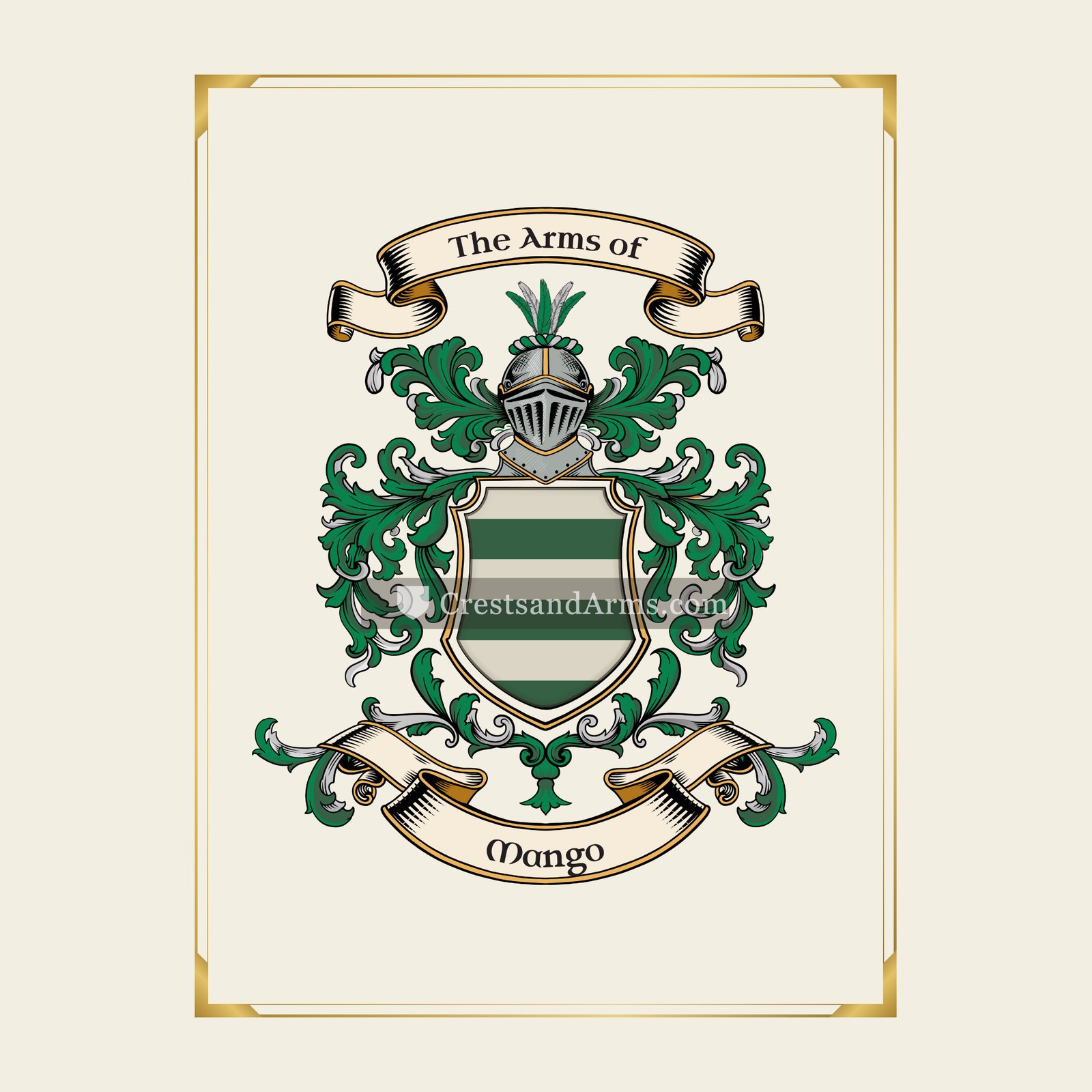 With gold border