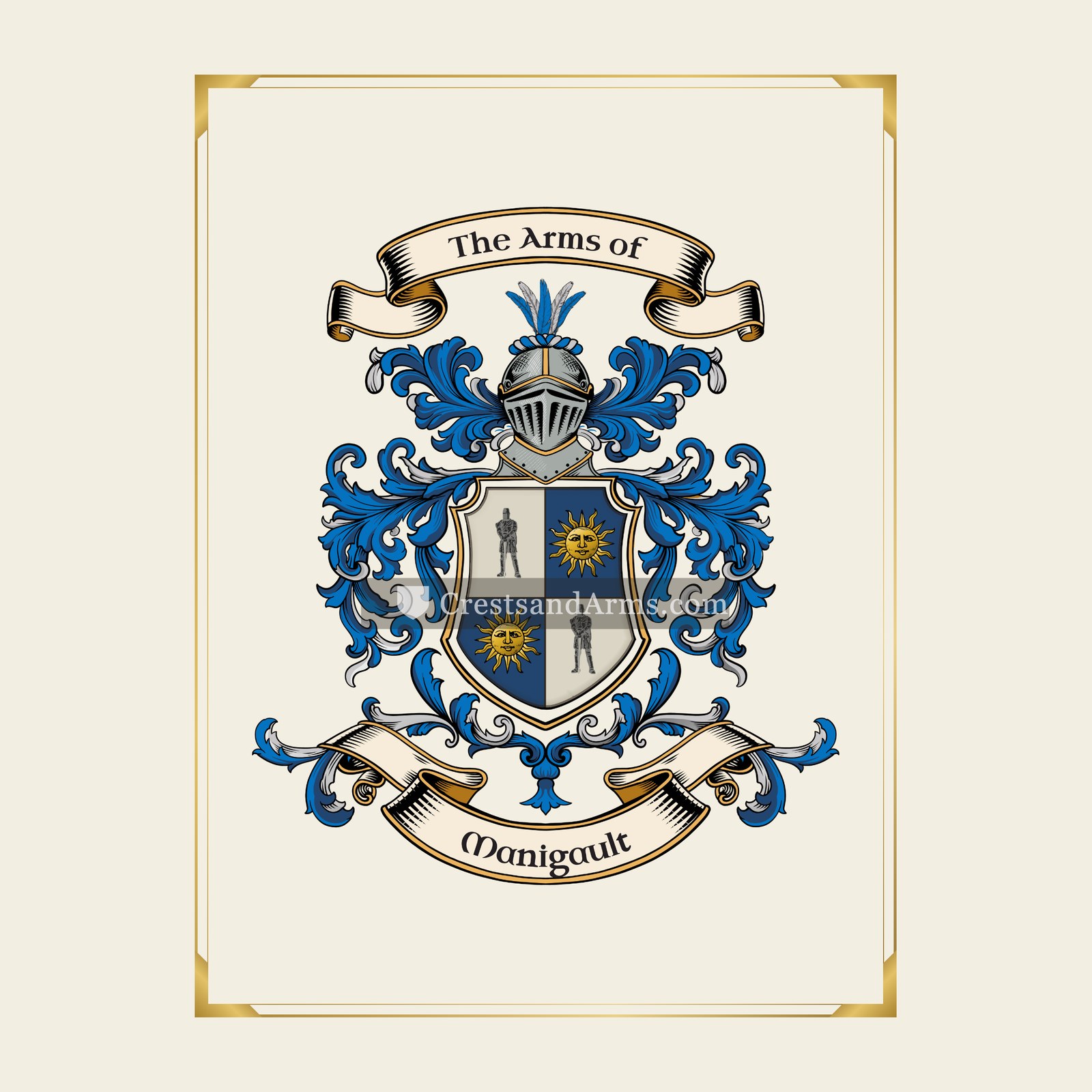 With gold border