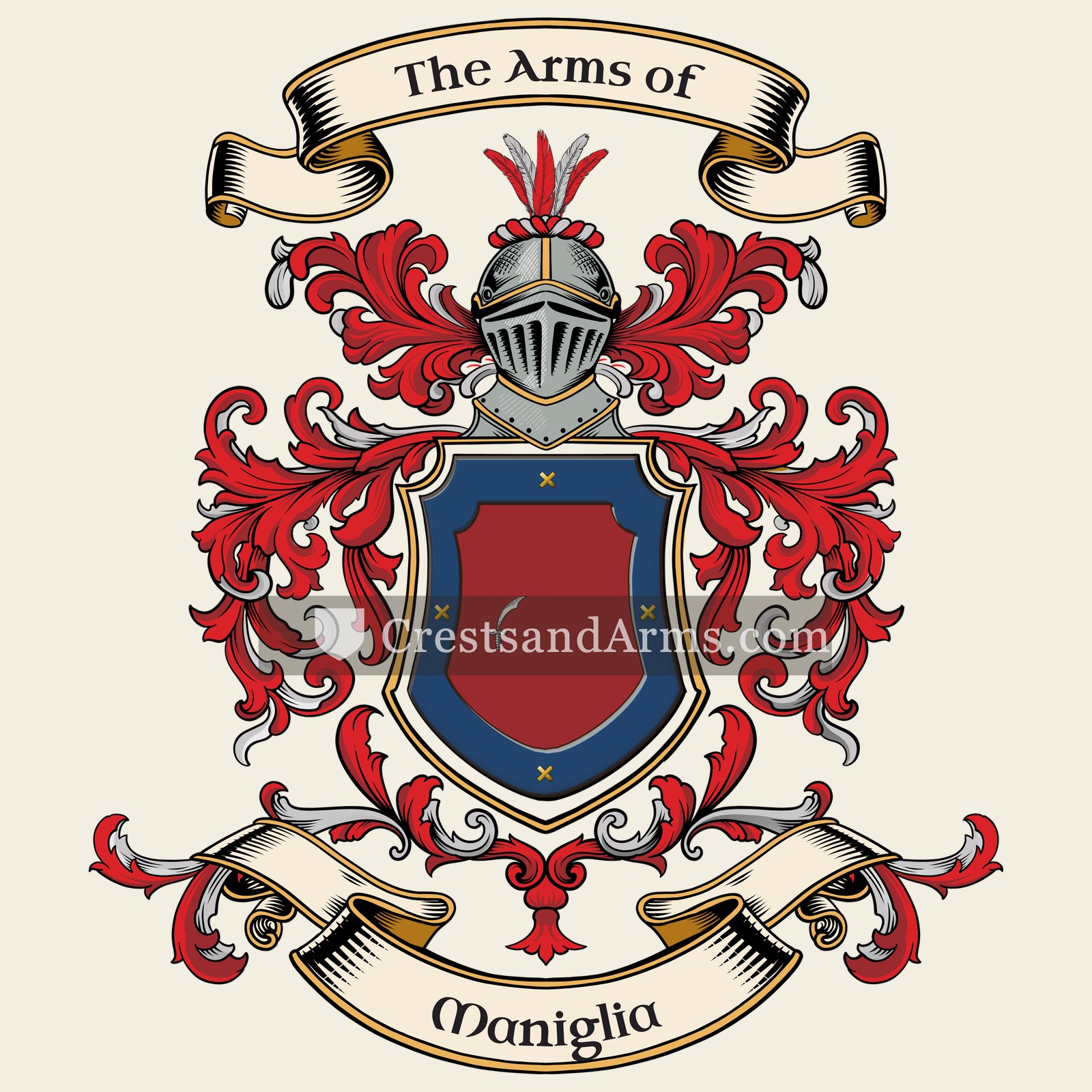 The Maniglia coat of arms, drawn from the recorded blazon