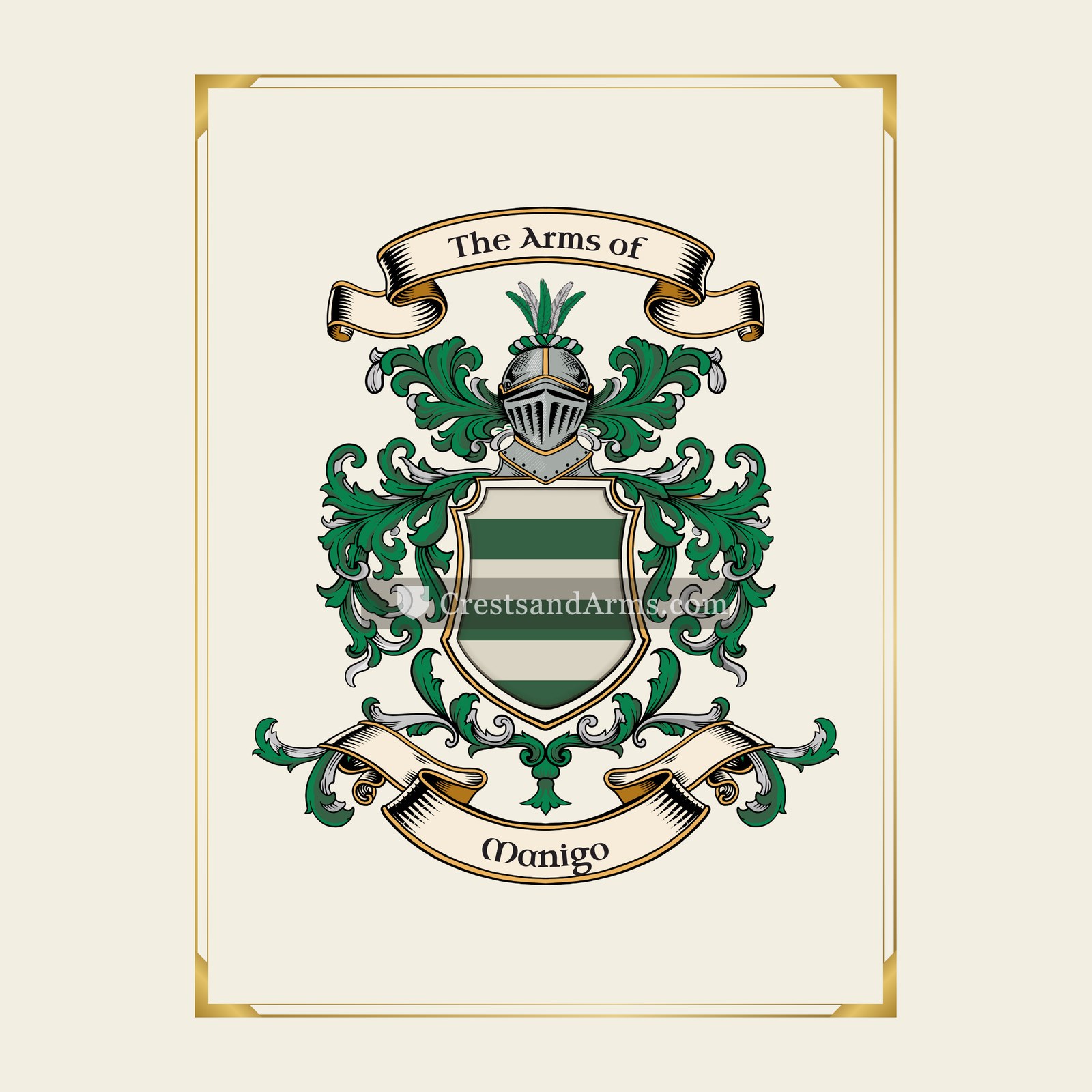 With gold border