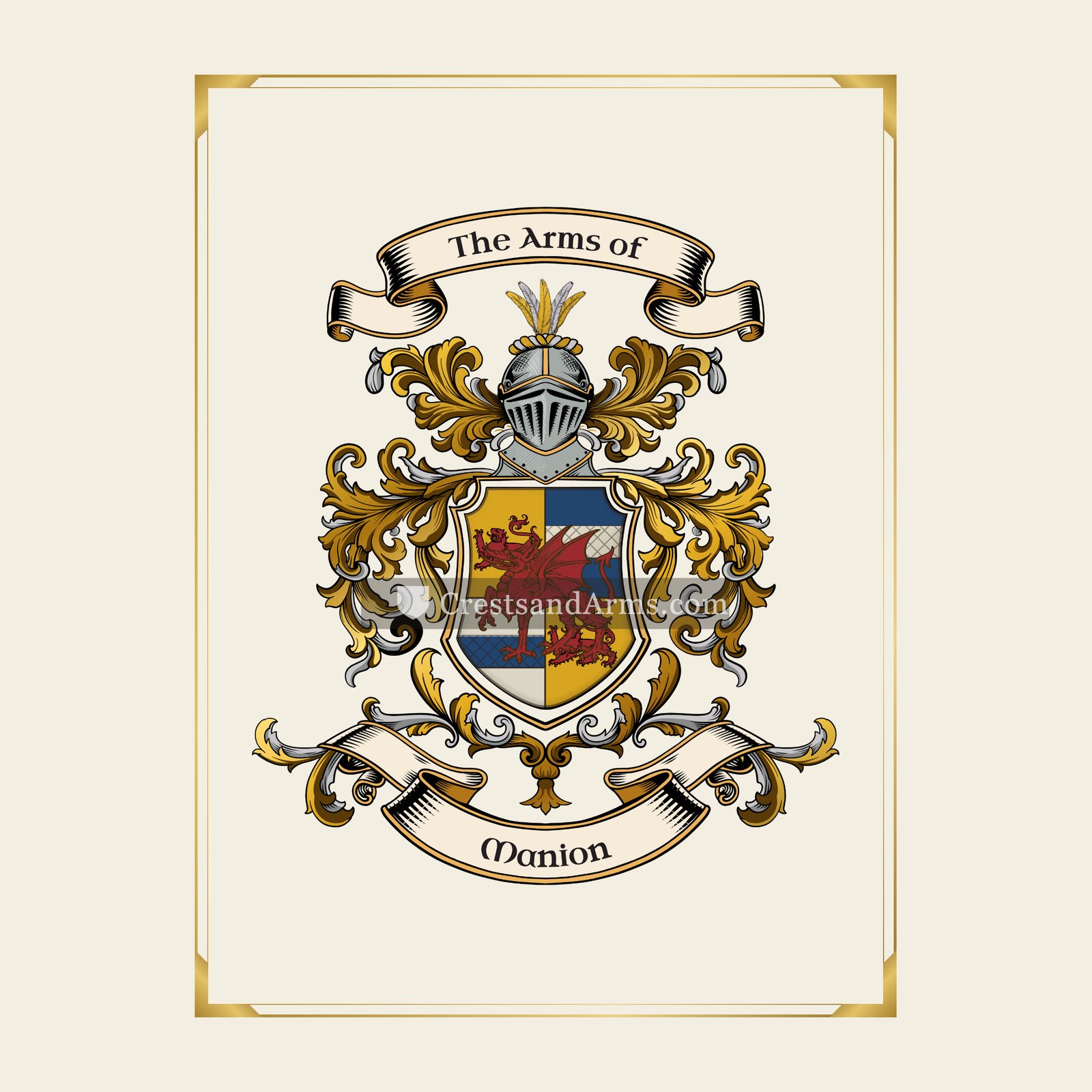 With gold border