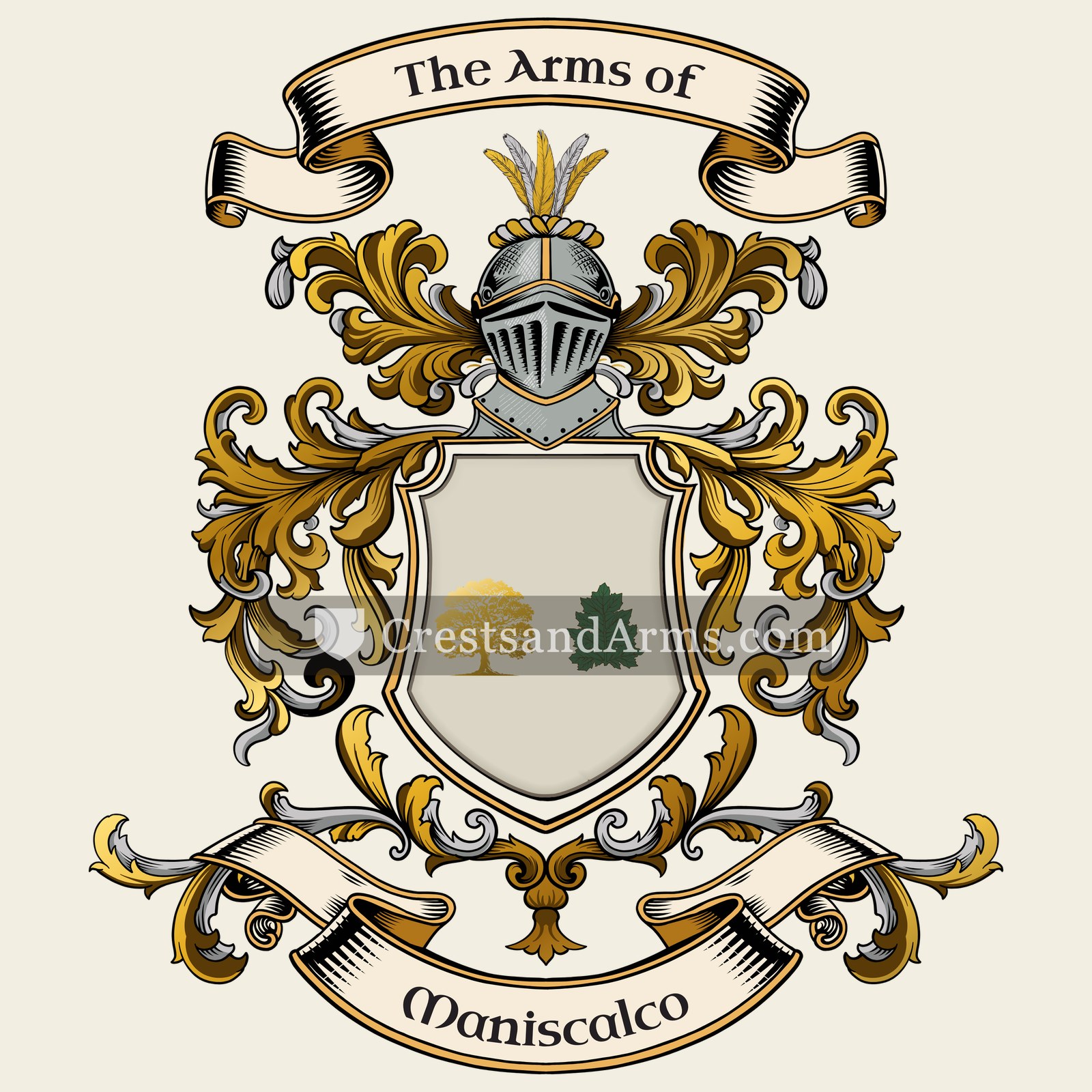 The Maniscalco coat of arms, drawn from the recorded blazon